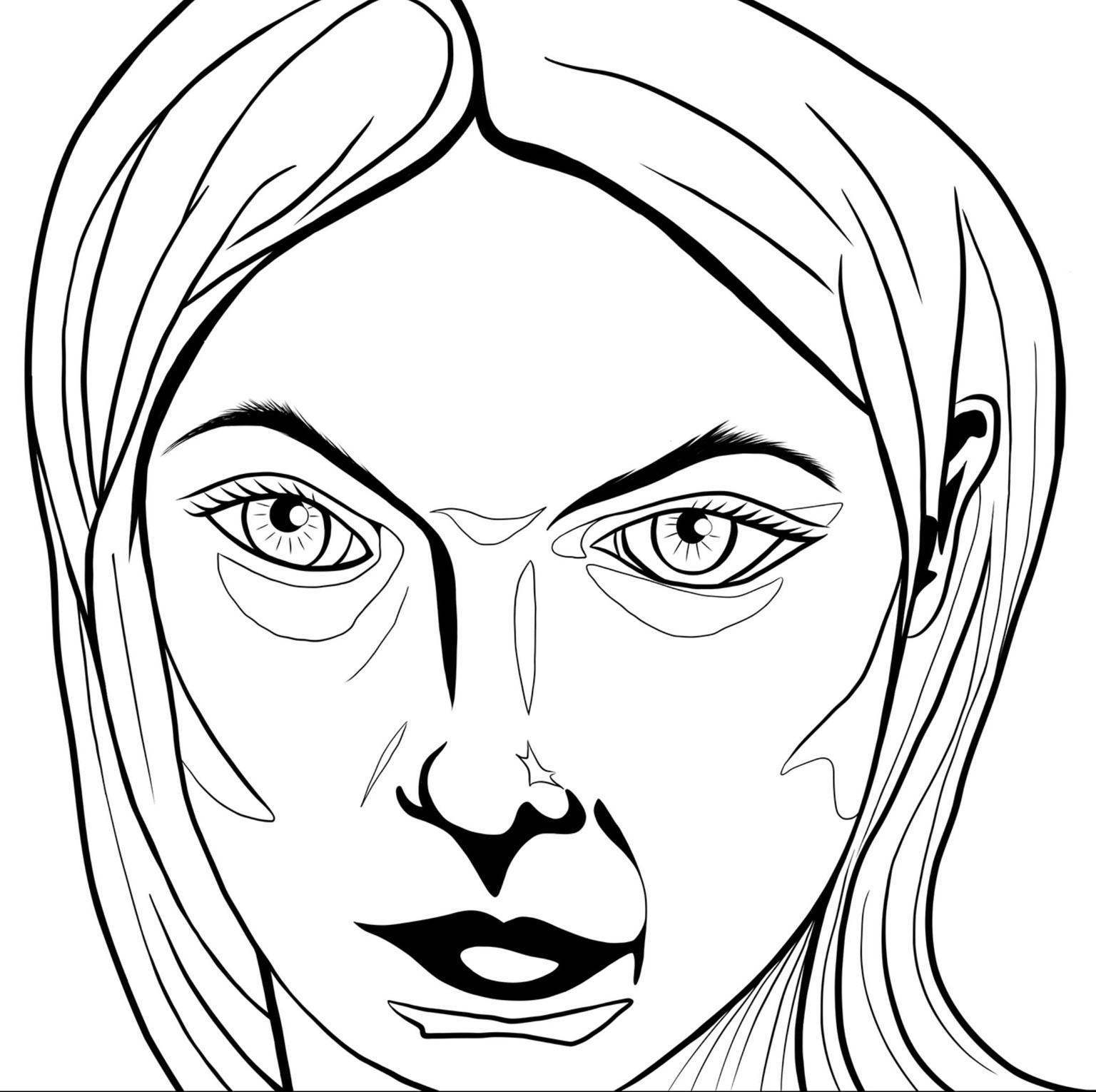 Dramatic self portrait sketch to vector - image 2 - student project