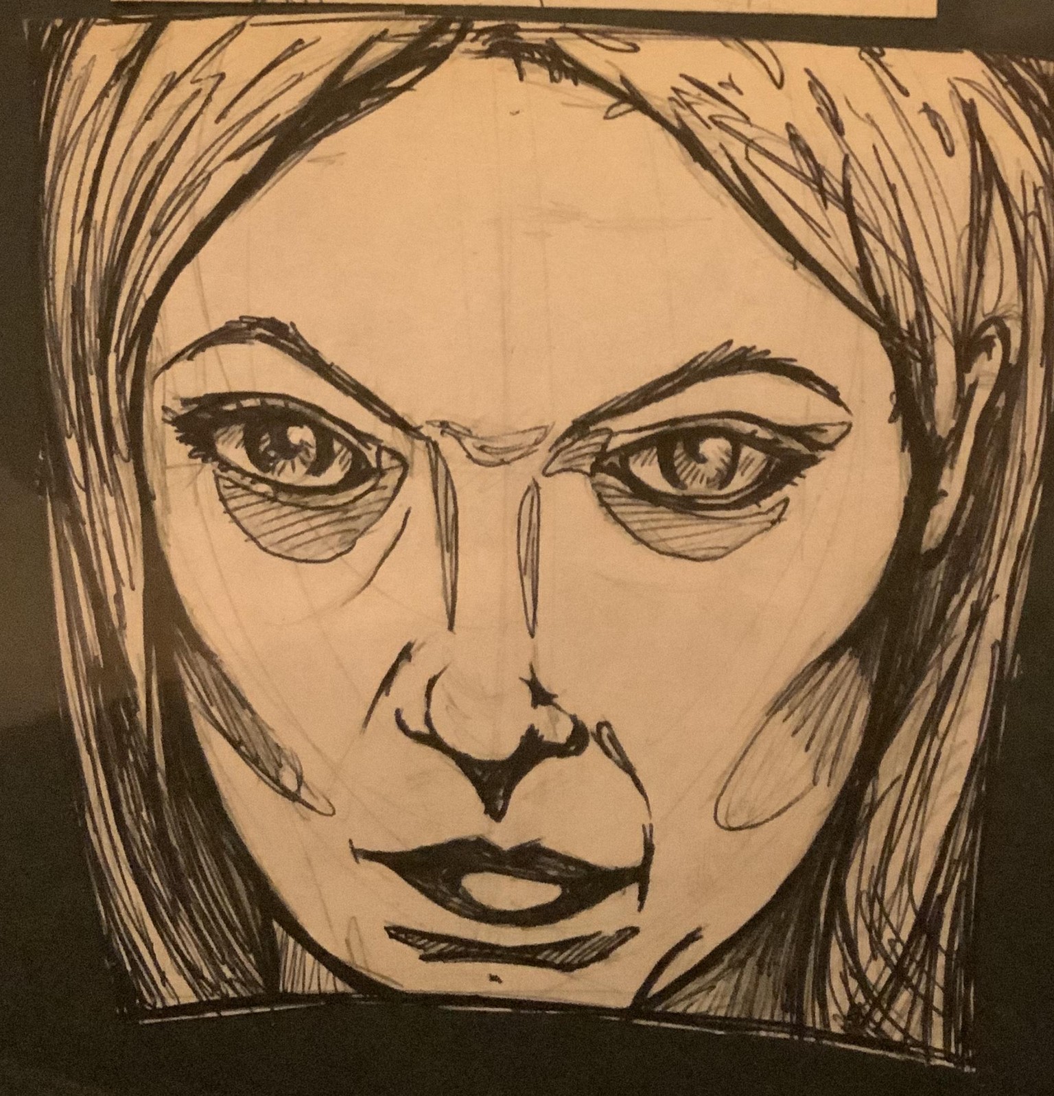 Dramatic self portrait sketch to vector - image 1 - student project