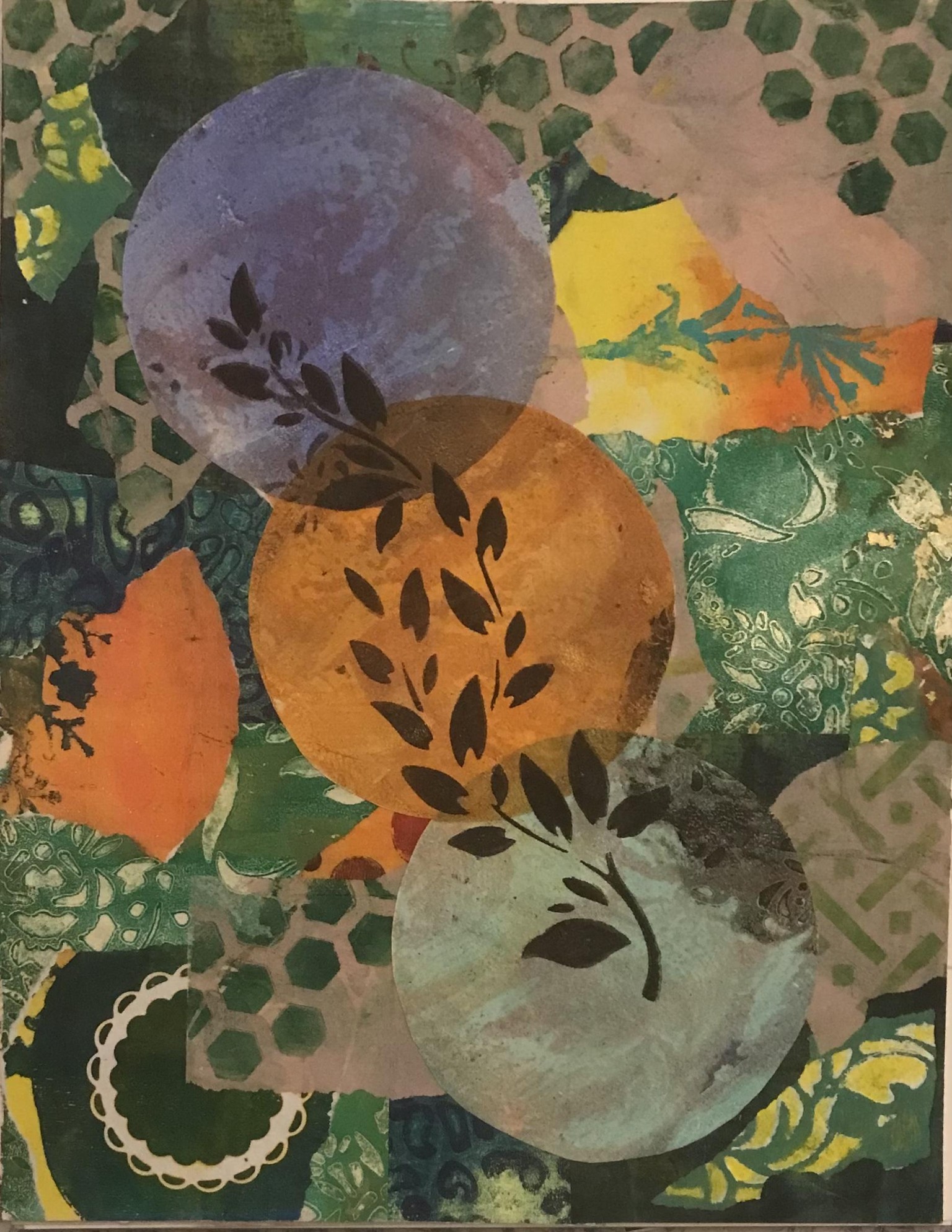 Large gelli print collage - image 1 - student project