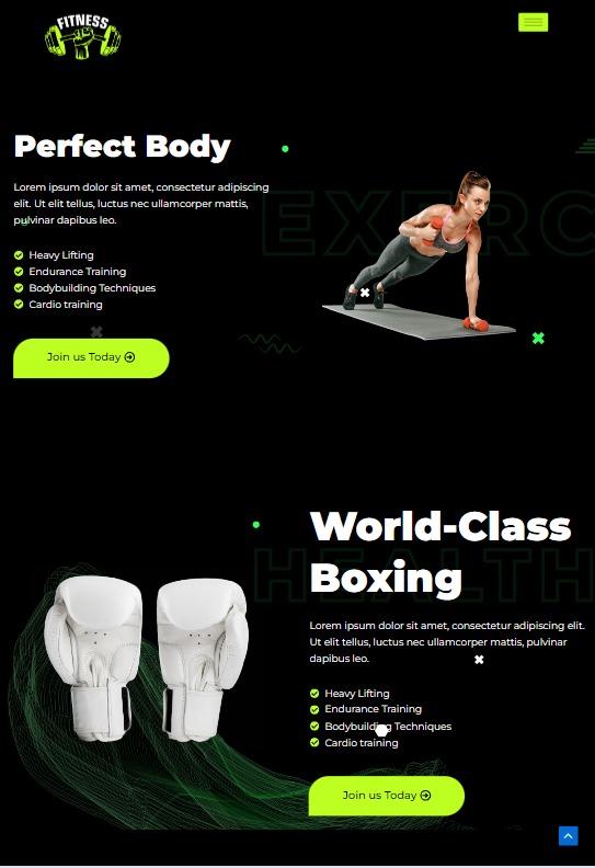 Fitness Website Landing Page&nbsp; - image 2 - student project
