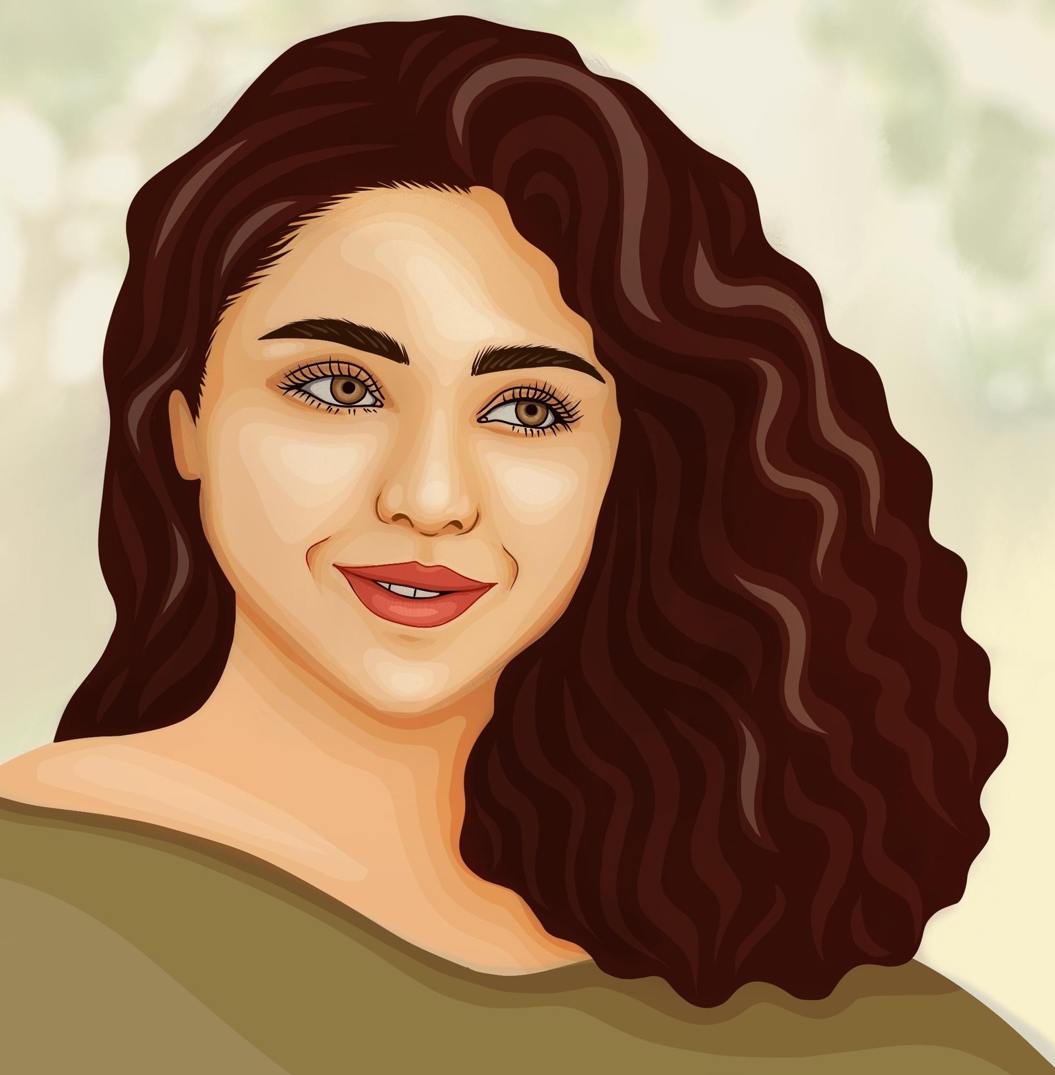 My vector style girl portrait - image 1 - student project