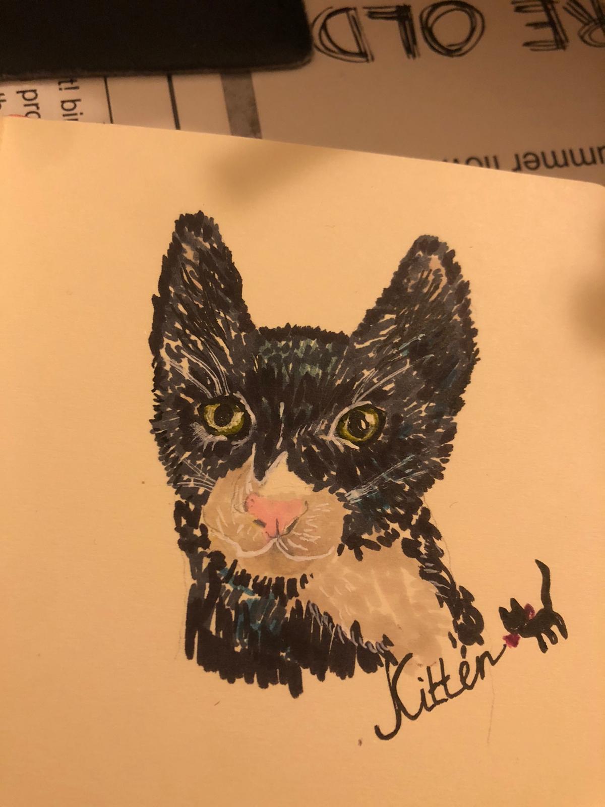 Little cat with marker - image 1 - student project