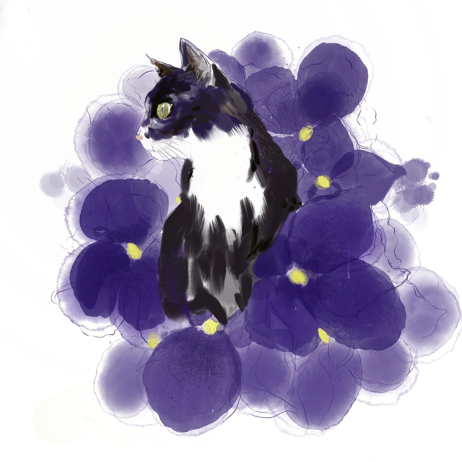 Kitten in the Violets garden - image 1 - student project