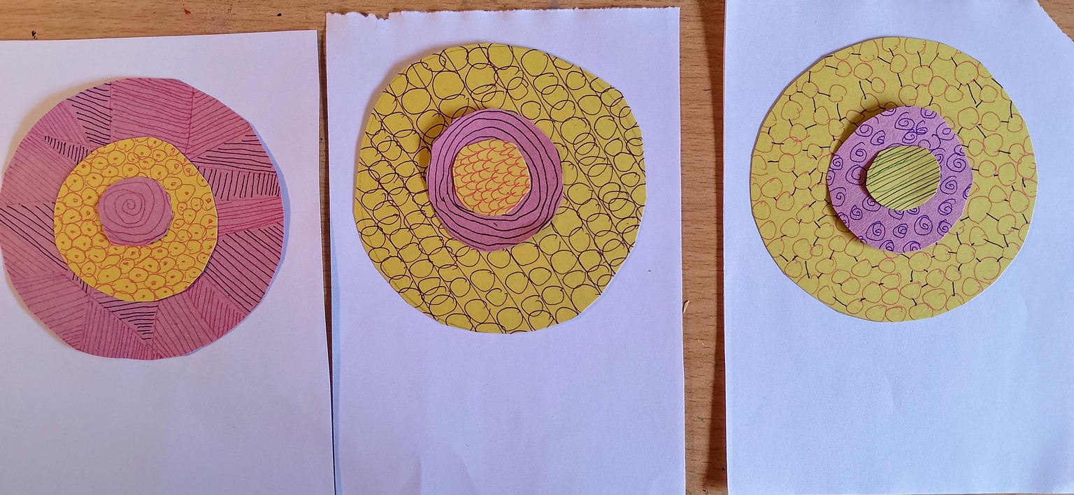 Abstract Pattern Collages: Mindful Drawing + Intuitive Collage for Self-Care - image 1 - student project
