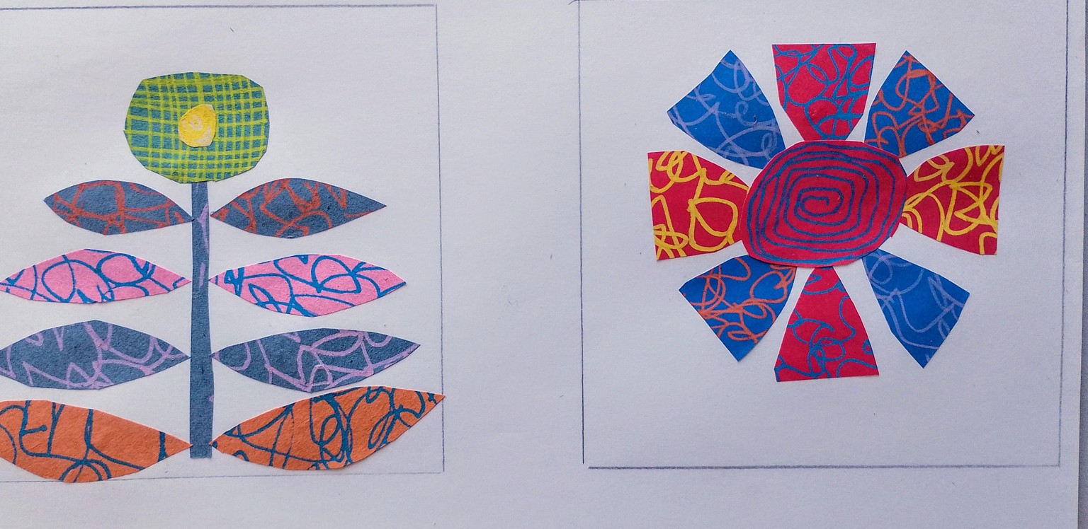 Drawing With Scissors: Modern Folk Inspired Botanical Collage - image 3 - student project