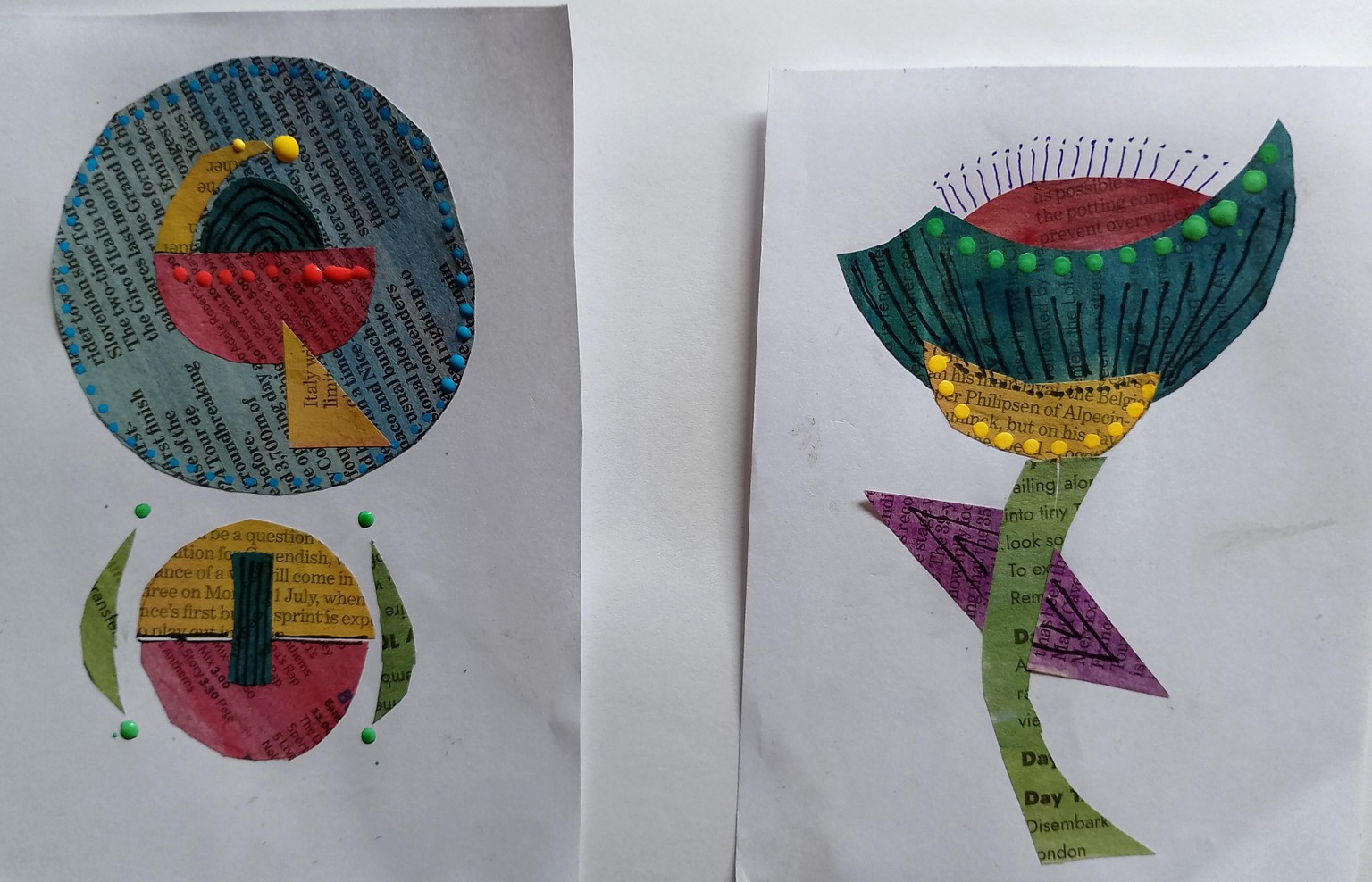 Drawing With Scissors: Modern Folk Inspired Botanical Collage - image 1 - student project