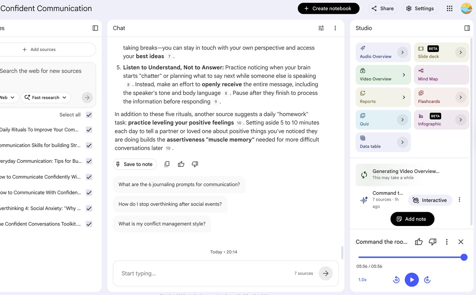 Interact with an Audio about confident communication at work - image 1 - student project