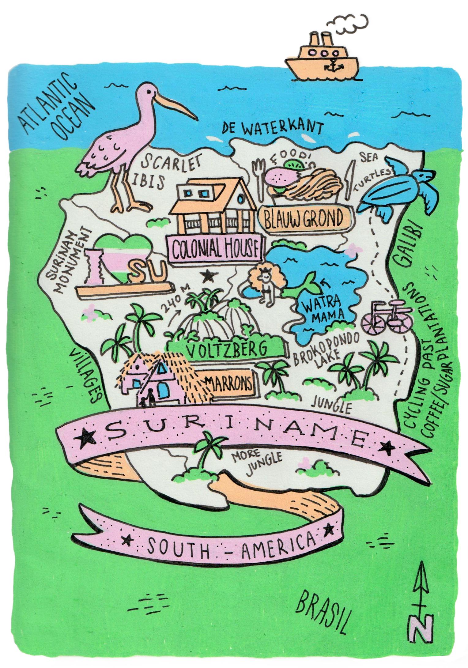 A map of my roots, showing Suriname - image 2 - student project