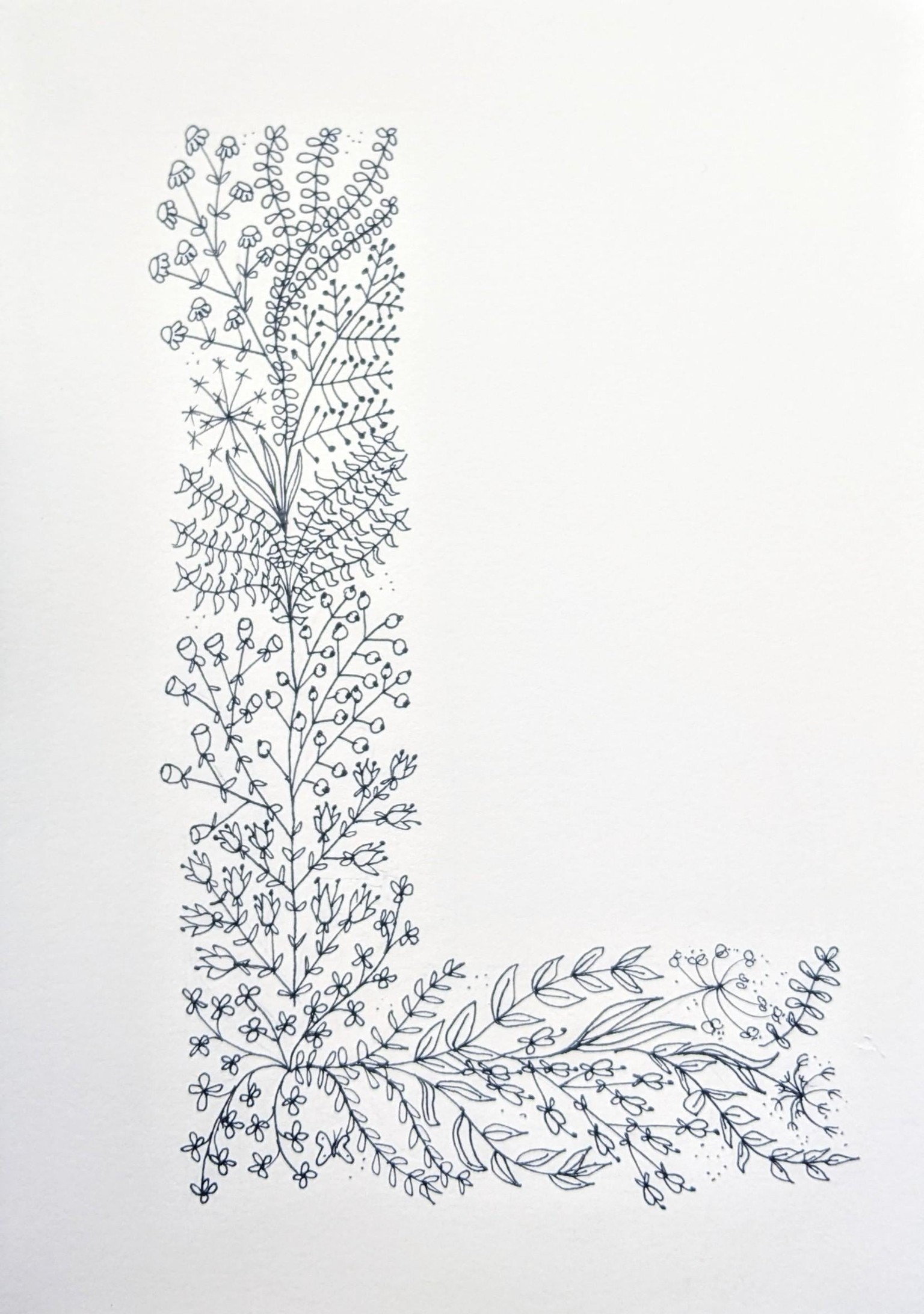 Flower Doodle heart and L - image 2 - student project