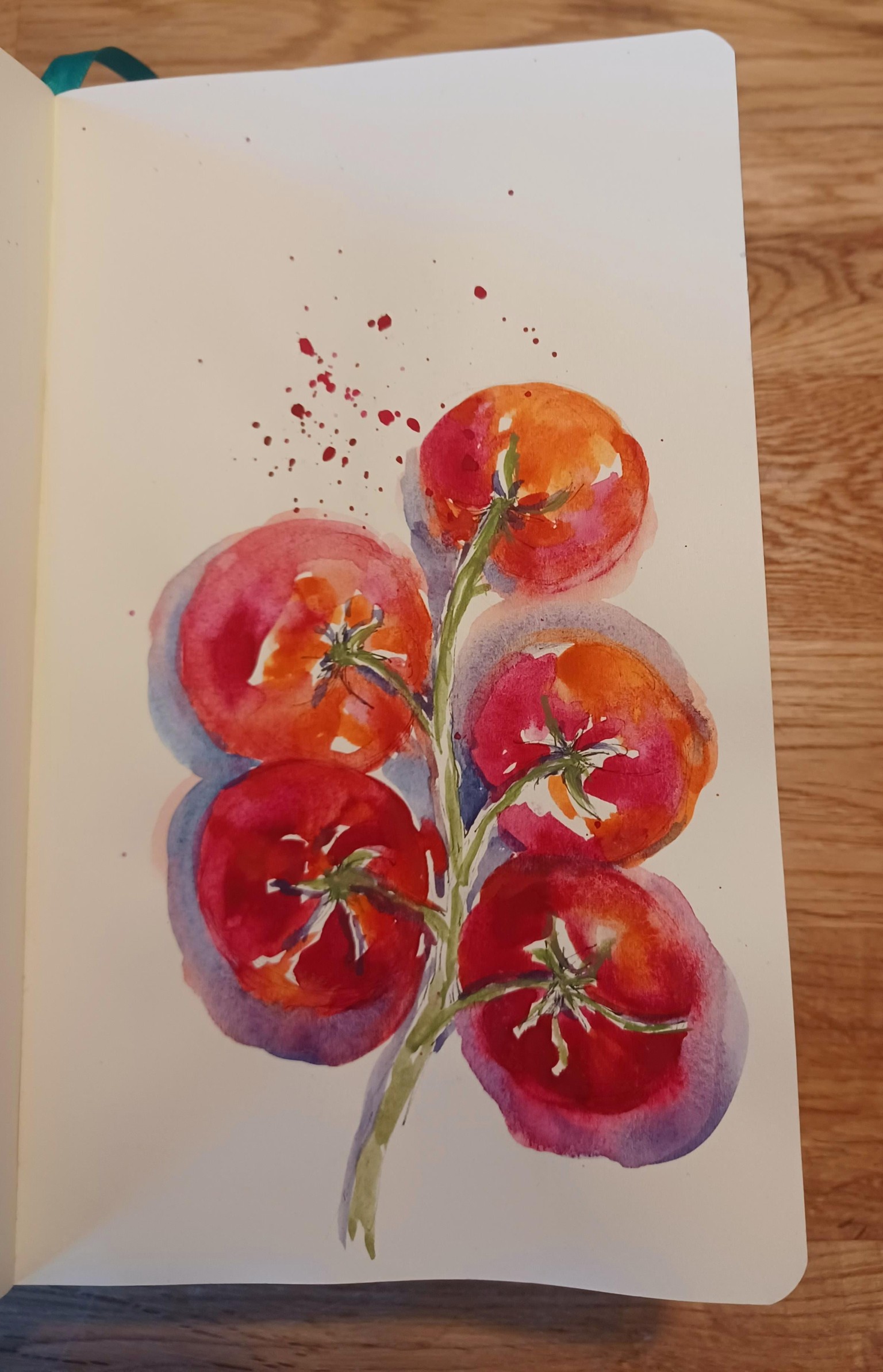 sketching vegetables using ink and watercolour - image 2 - student project