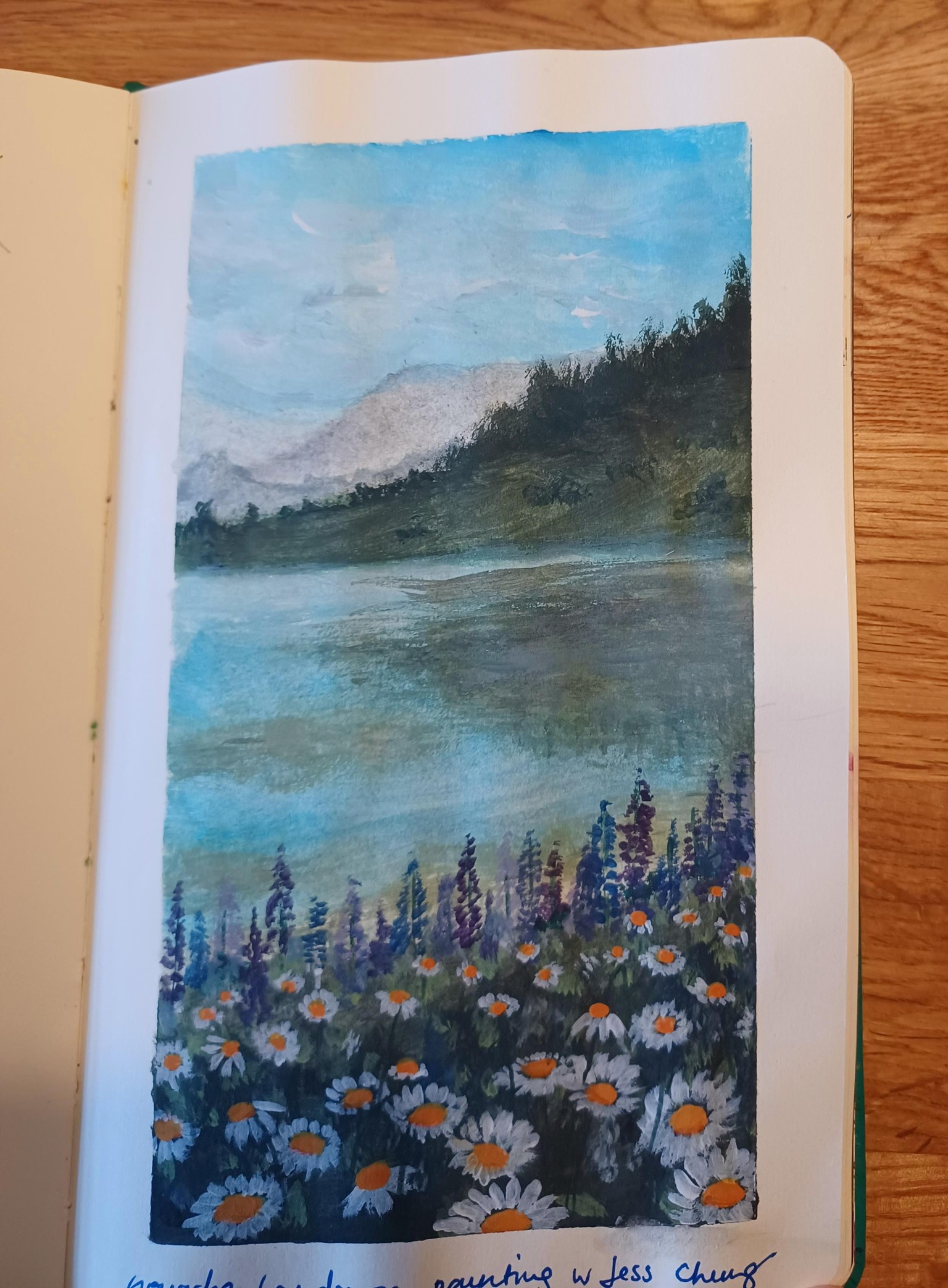 landscape with flowers in gouache - image 1 - student project