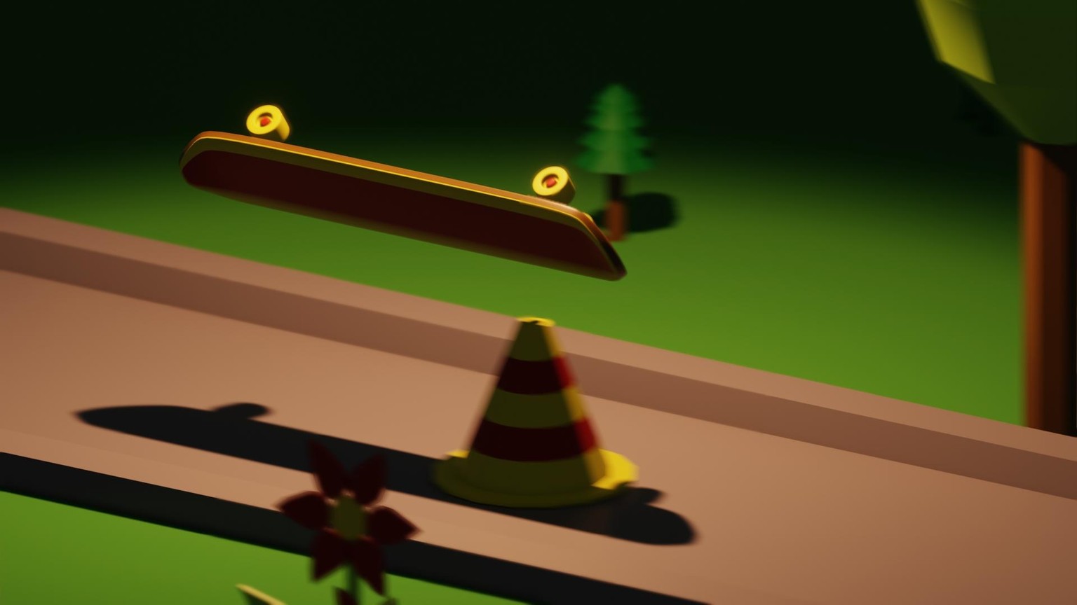Skateboard Flip Jump in Blender Park - image 1 - student project