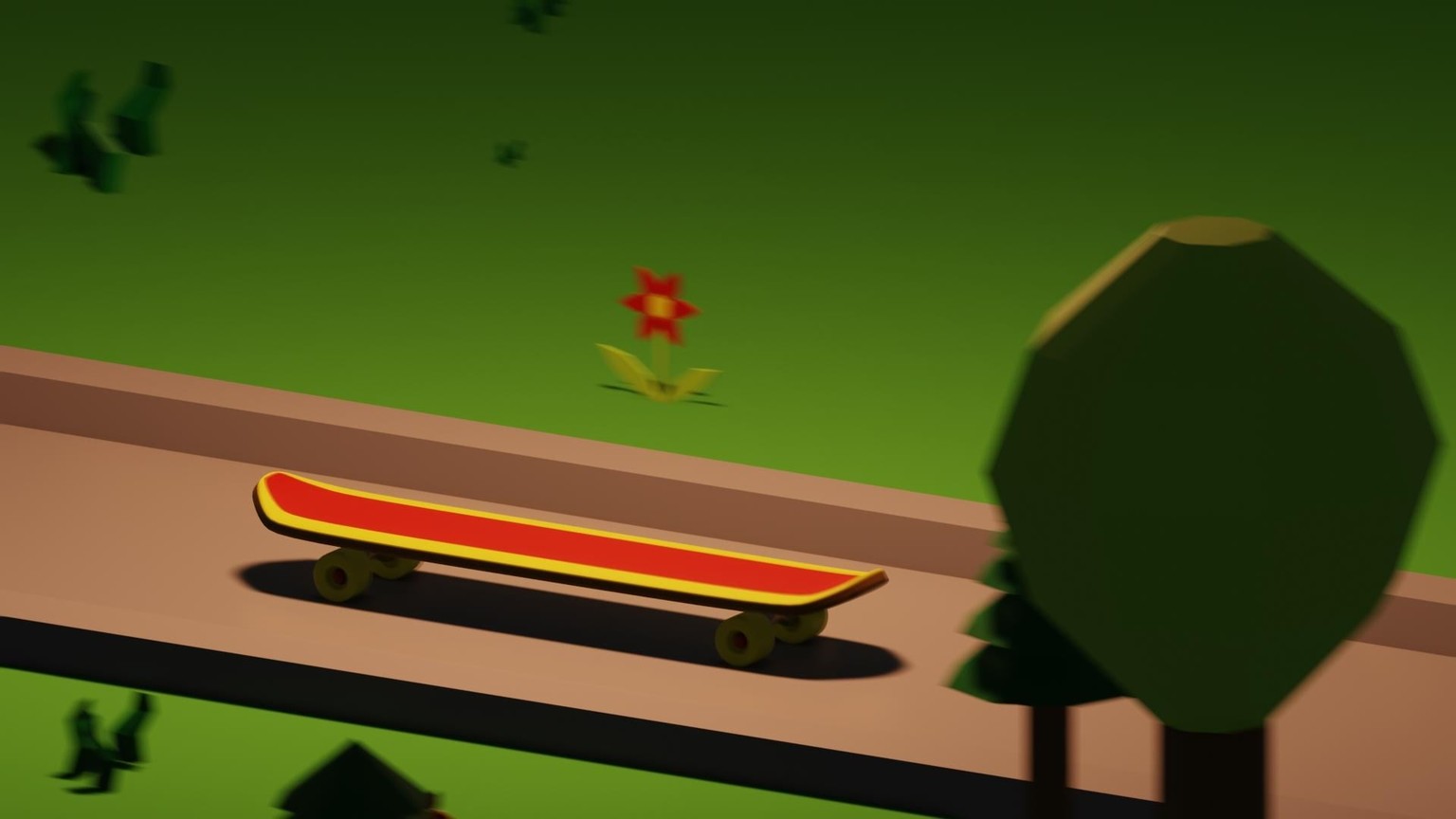 Skateboard Flip Jump in Blender Park - image 2 - student project