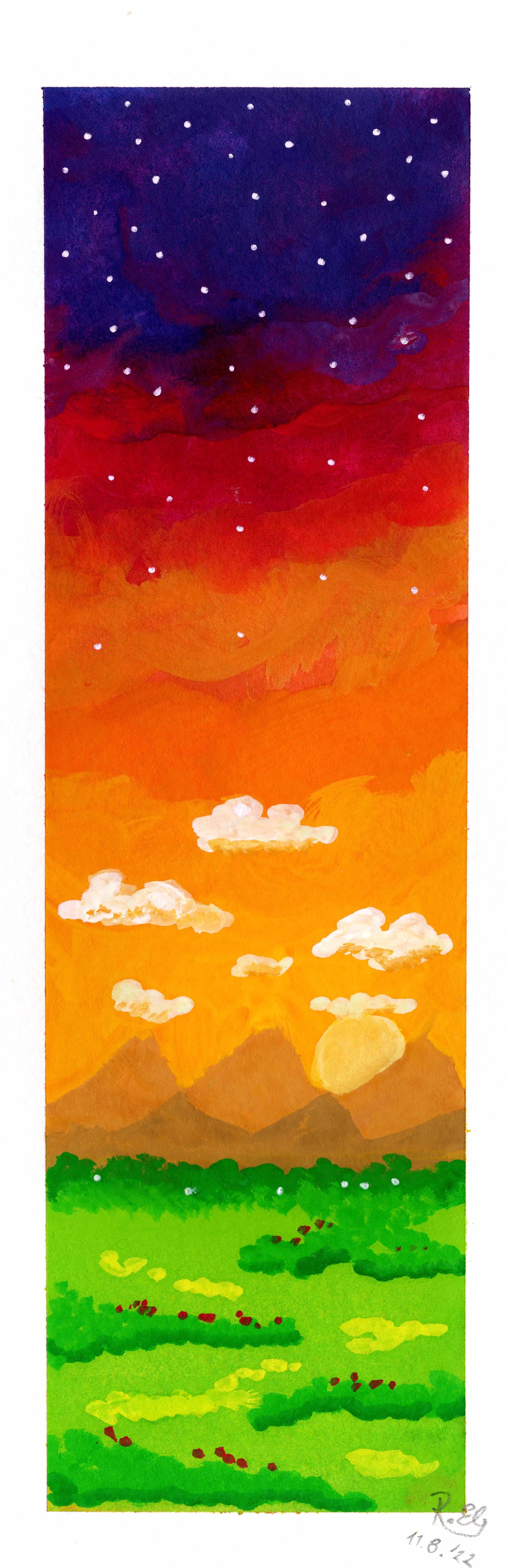 Bookmarks in gouache - image 1 - student project