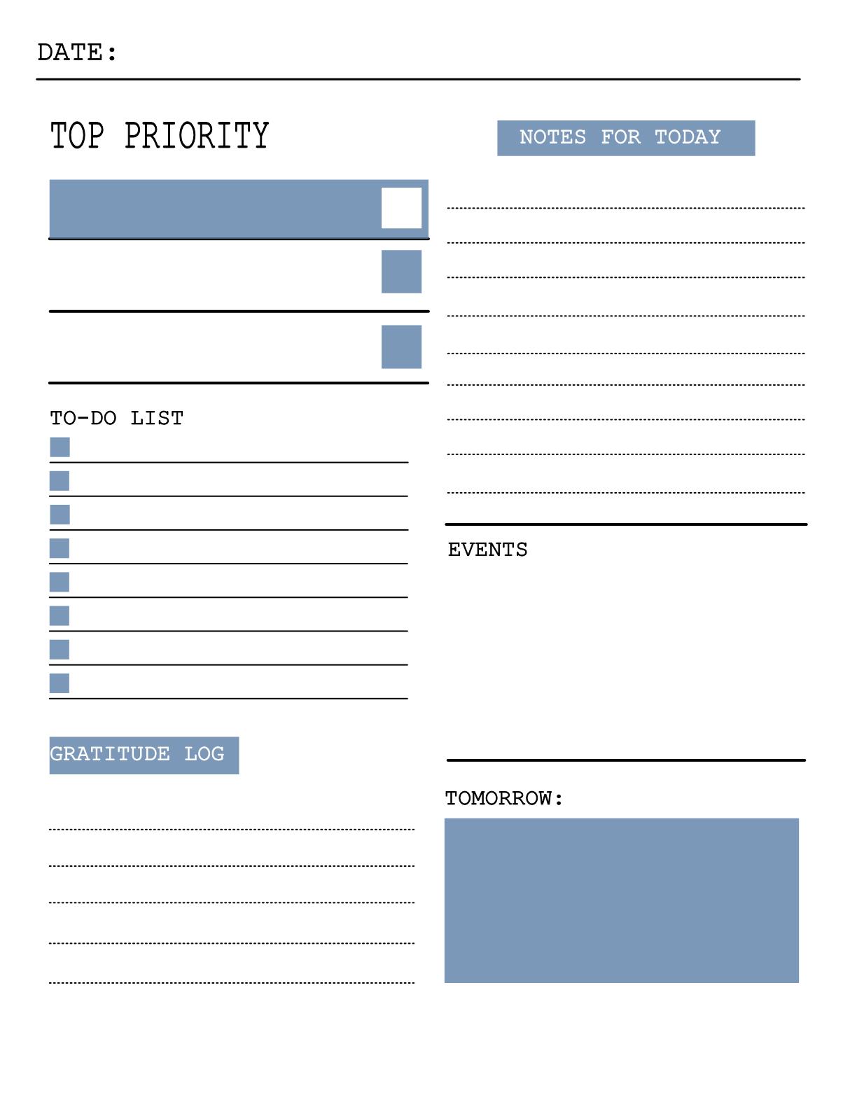 daily planner page - image 1 - student project