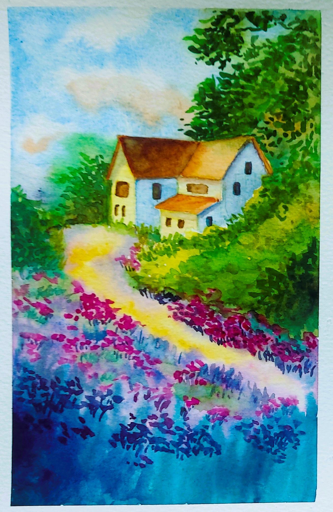 Watercolour house - image 1 - student project