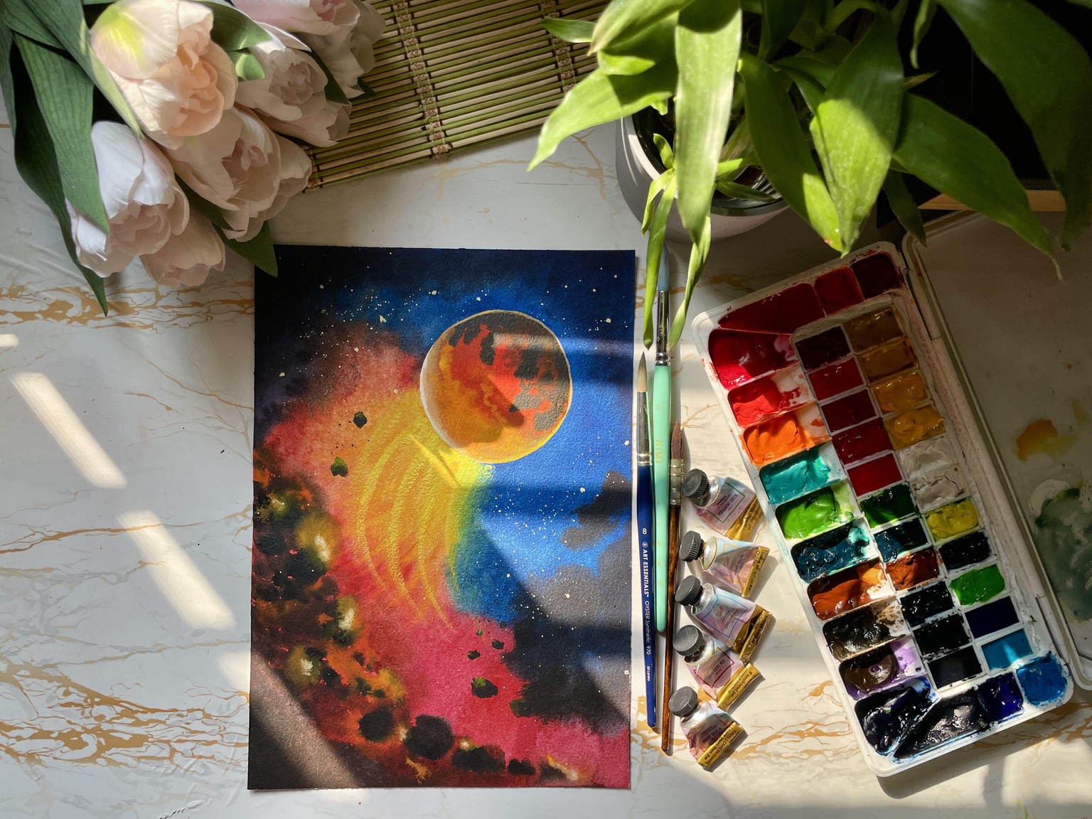 Cosmic Exploration: A 15 Day Journey Through Space with Watercolours - image 6 - student project