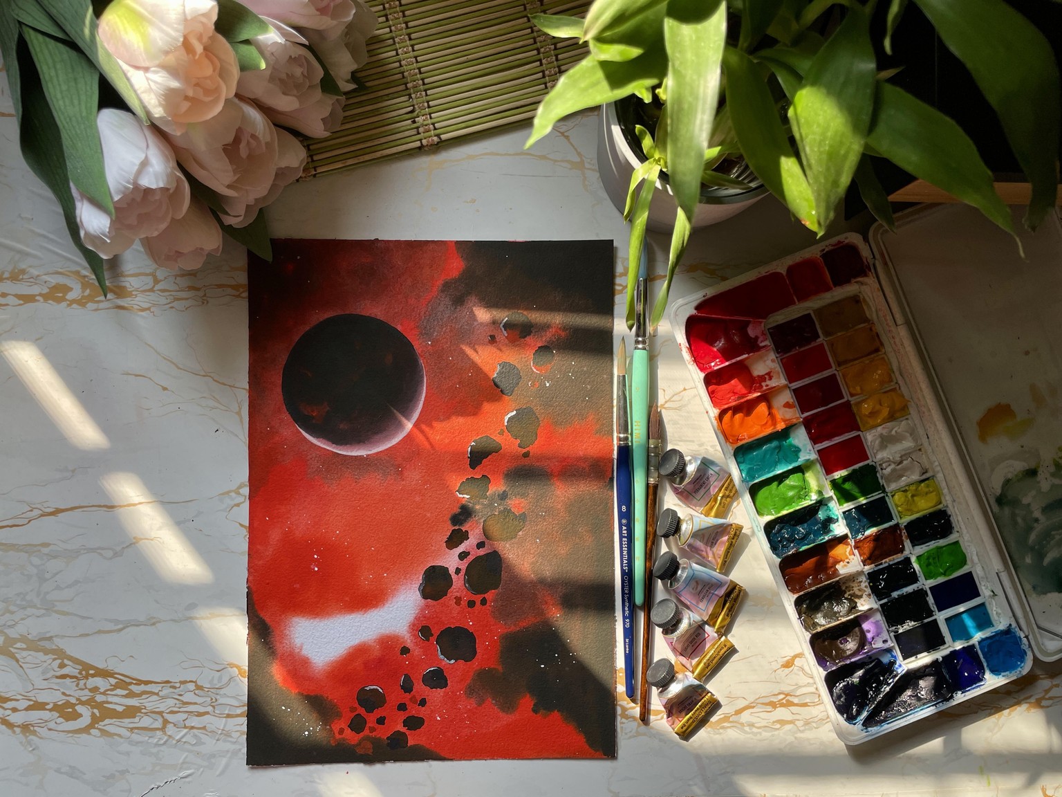 Cosmic Exploration: A 15 Day Journey Through Space with Watercolours - image 9 - student project