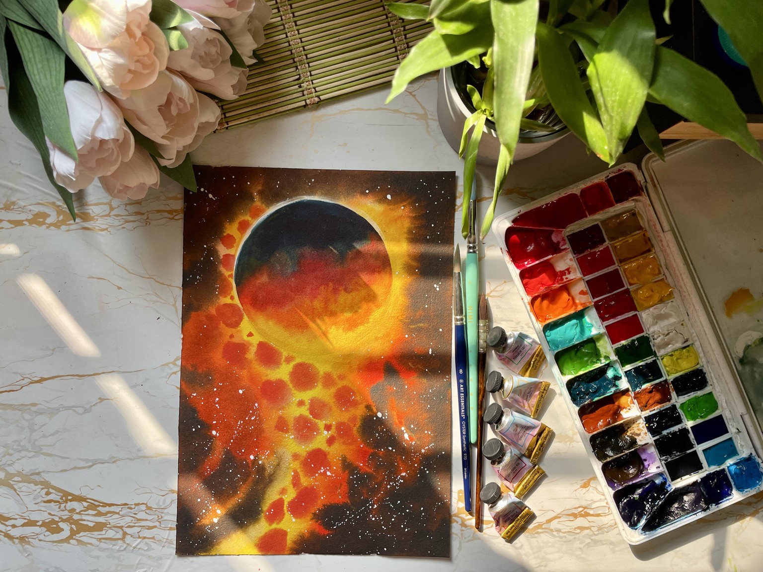 Cosmic Exploration: A 15 Day Journey Through Space with Watercolours - image 2 - student project