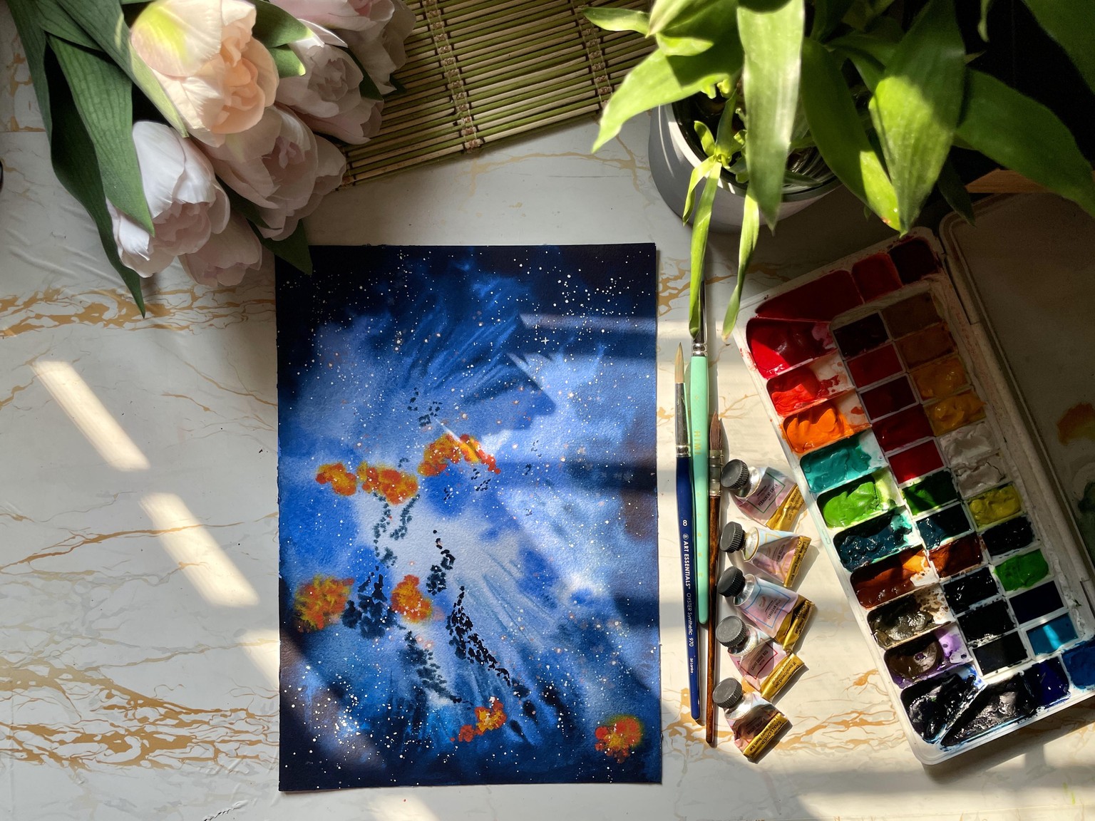 Cosmic Exploration: A 15 Day Journey Through Space with Watercolours - image 10 - student project