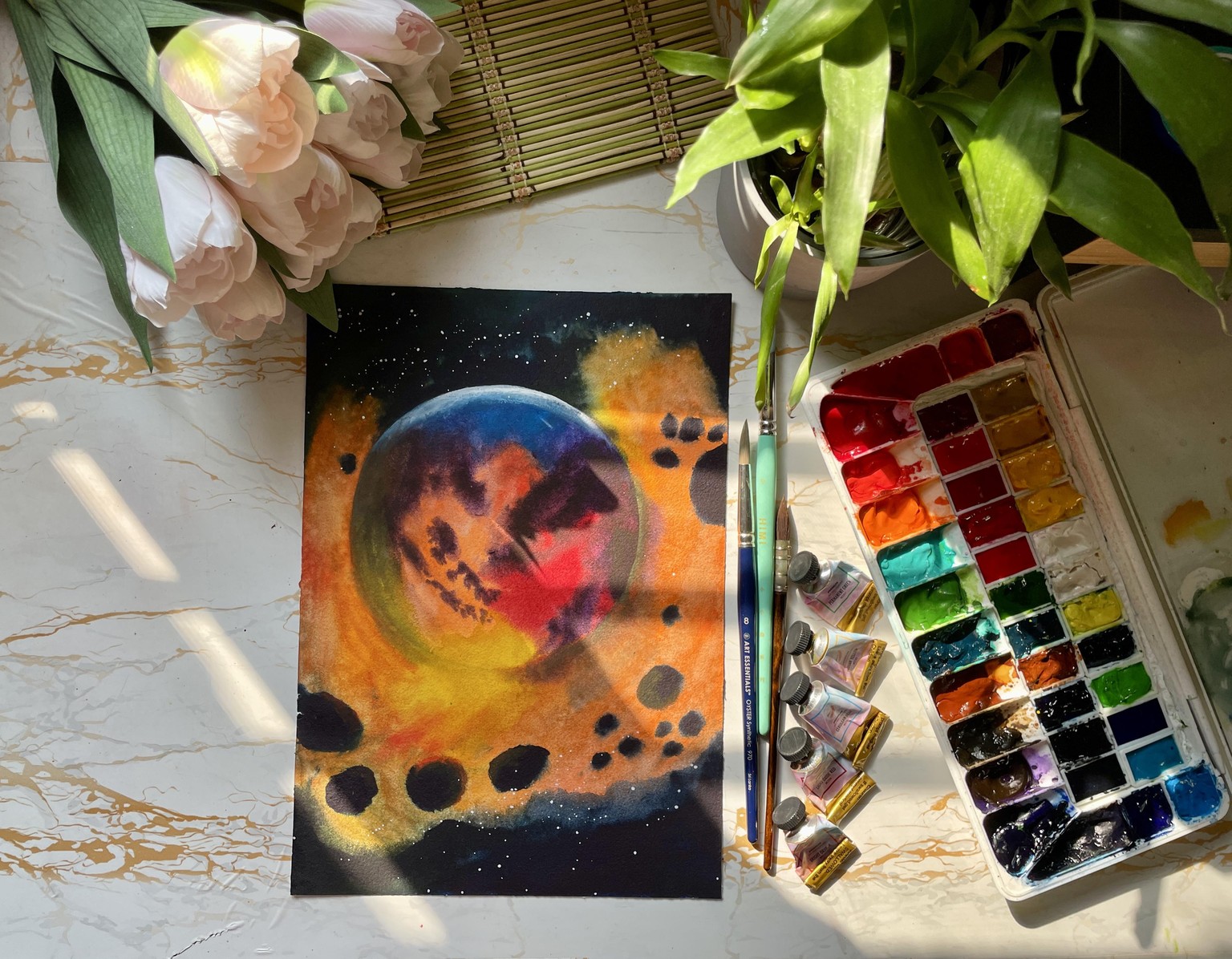 Cosmic Exploration: A 15 Day Journey Through Space with Watercolours - image 3 - student project