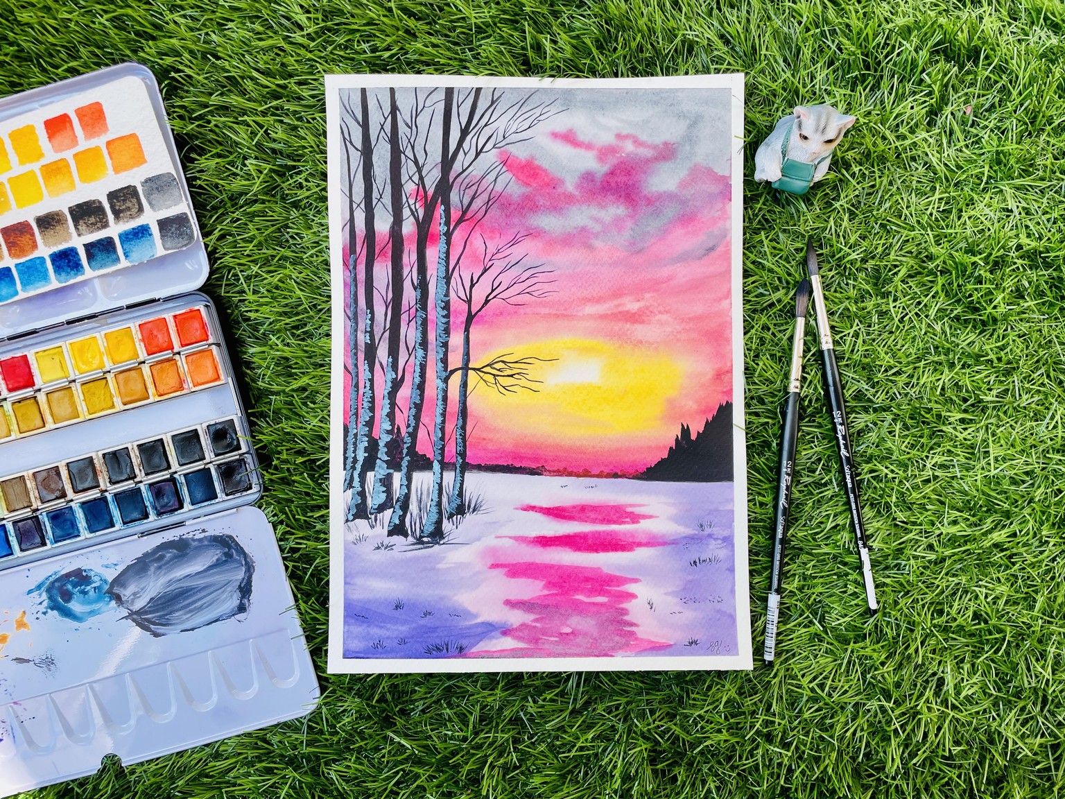 Arctic dreams: winter’s beauty with sunset, hue and mountain - image 1 - student project