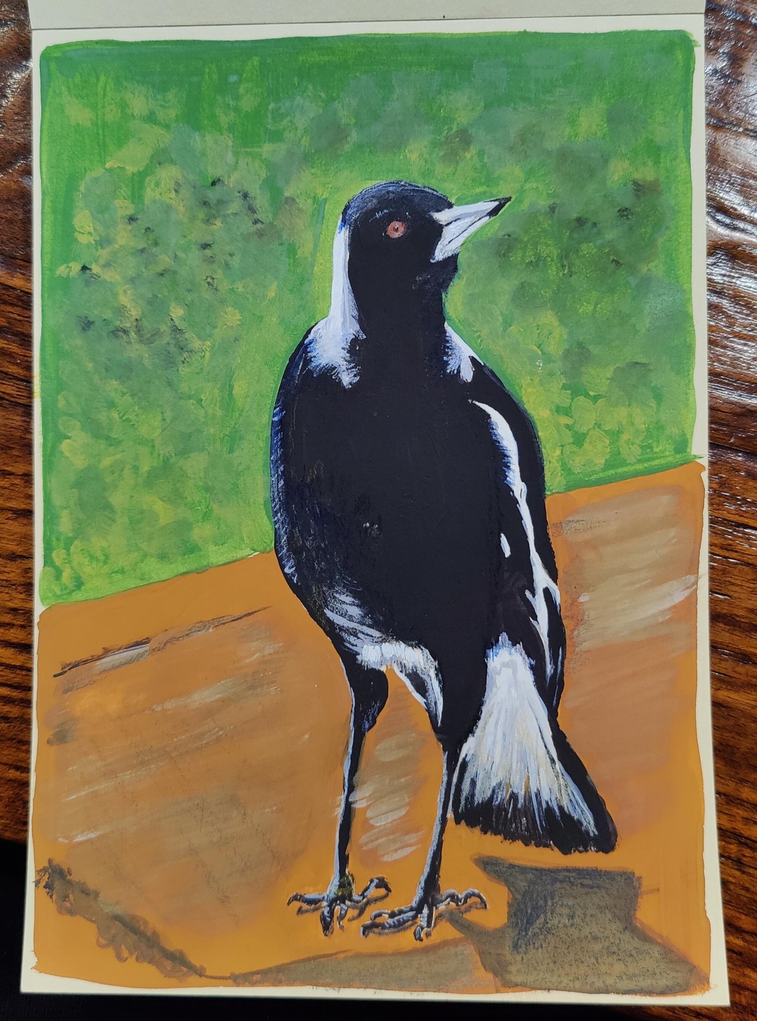 Magpie in gouache - image 1 - student project
