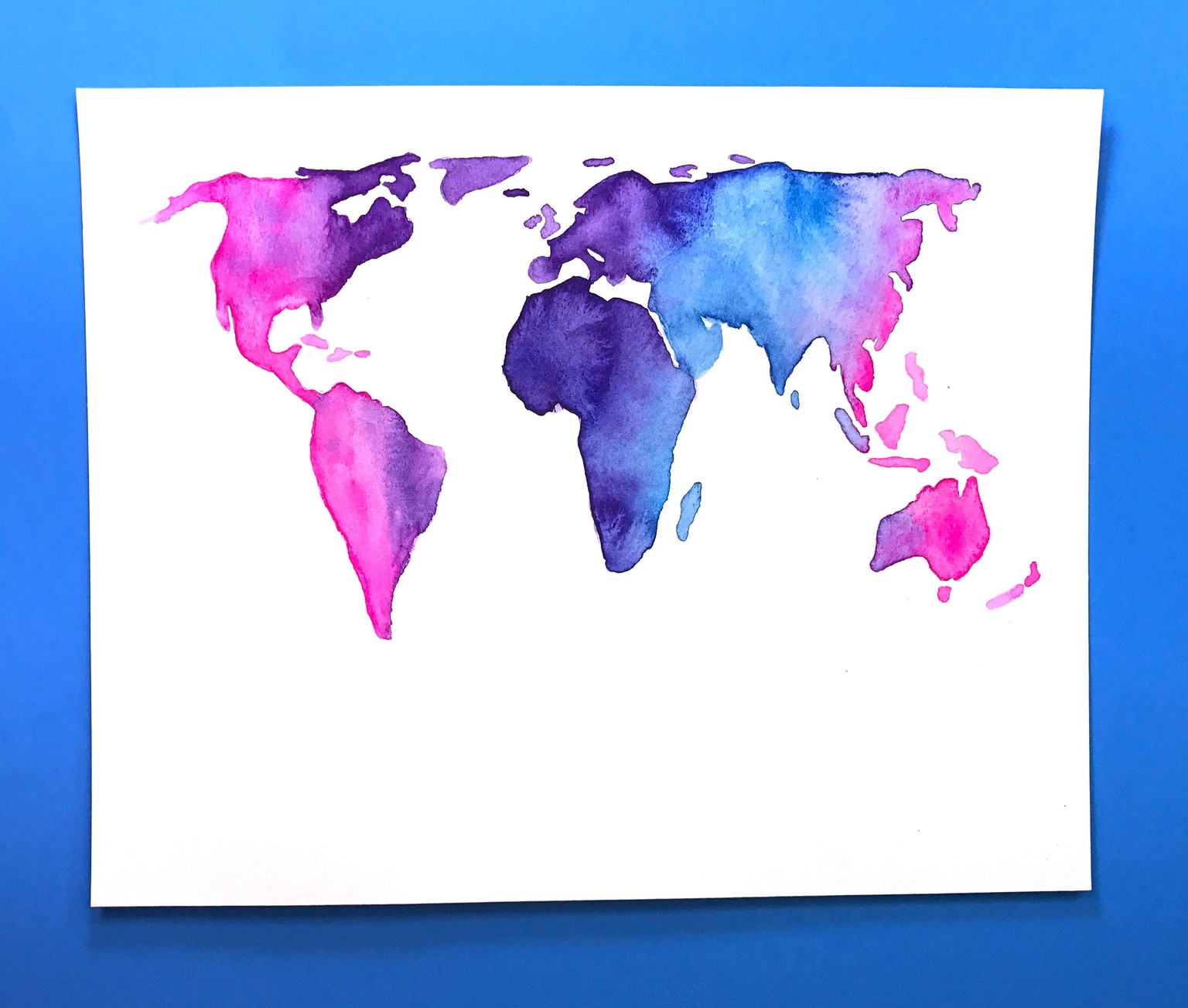 Sample Project: Watercolor World Map - image 1 - student project
