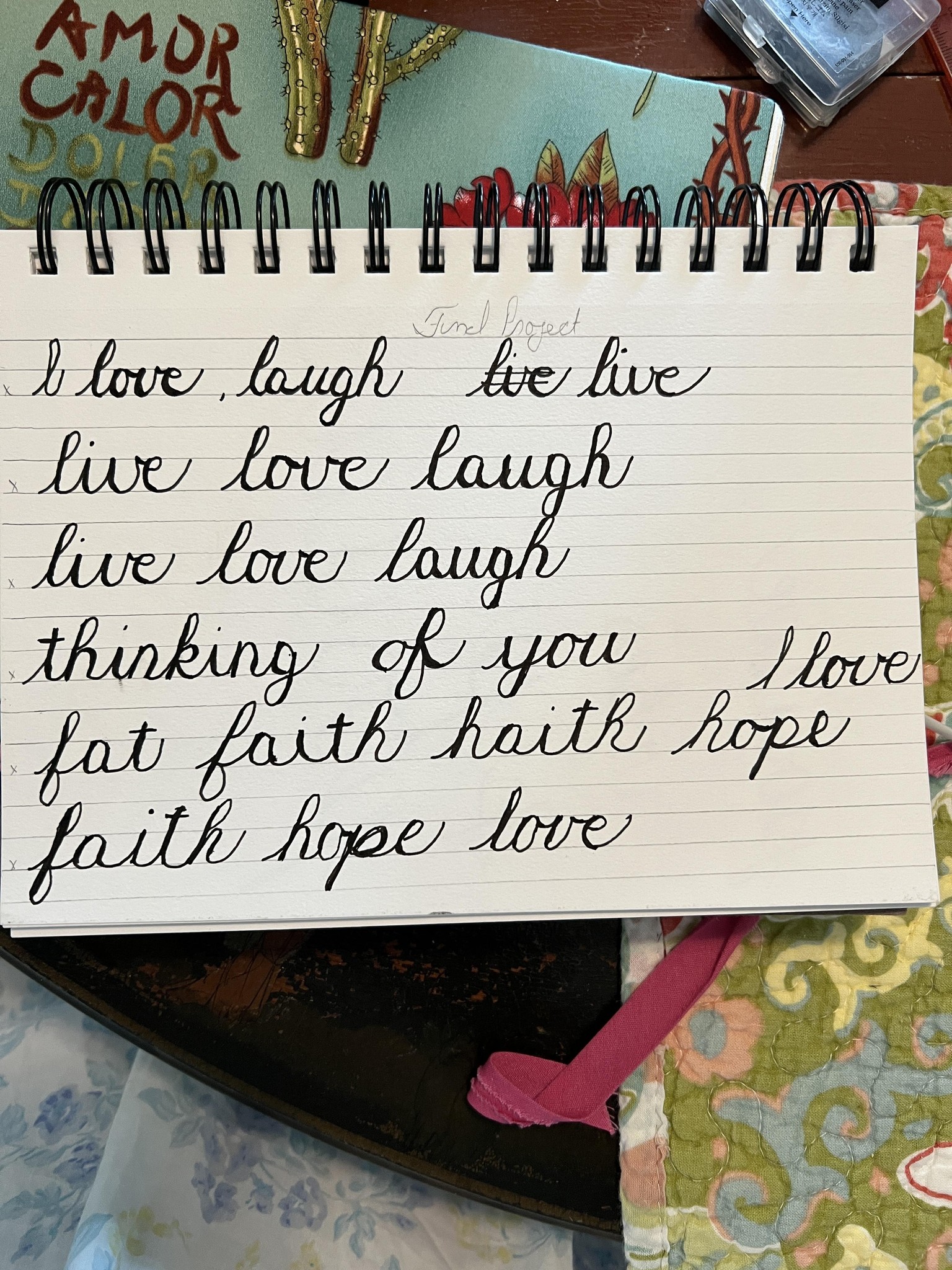 Fake Calligraphy with Peony Line Drawing - image 2 - student project