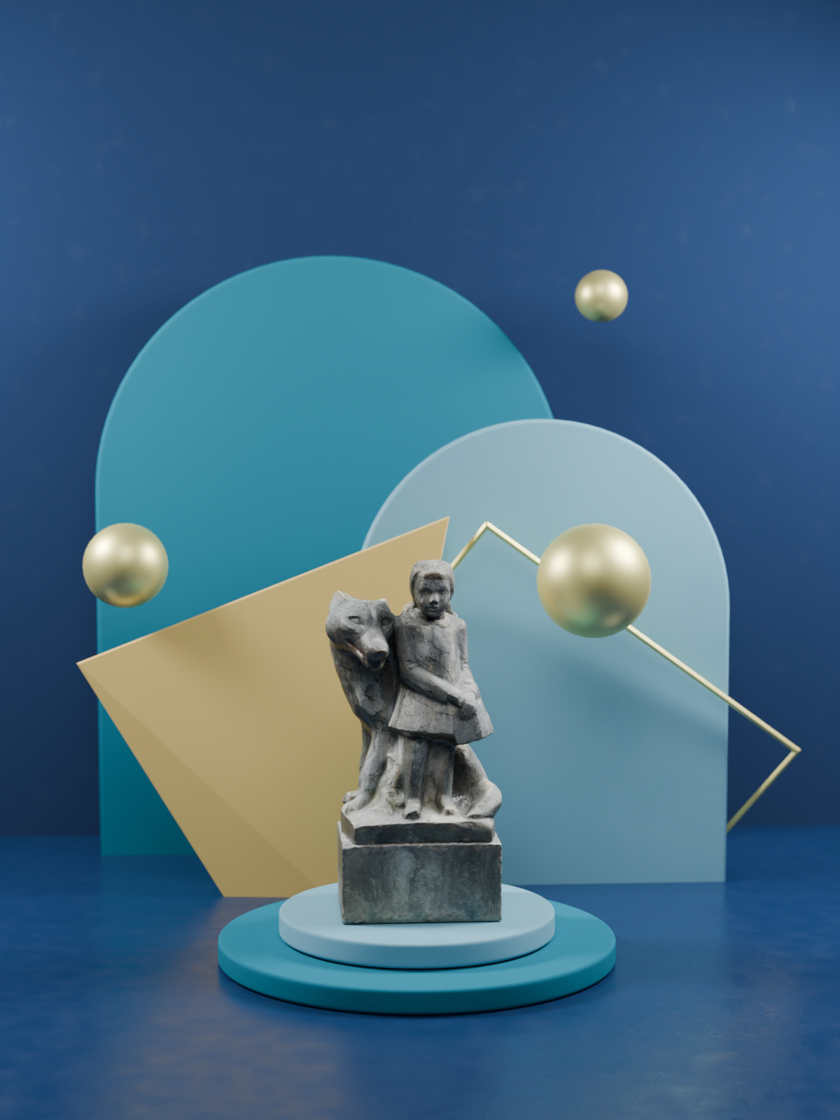 geometric scene in Blender - image 1 - student project