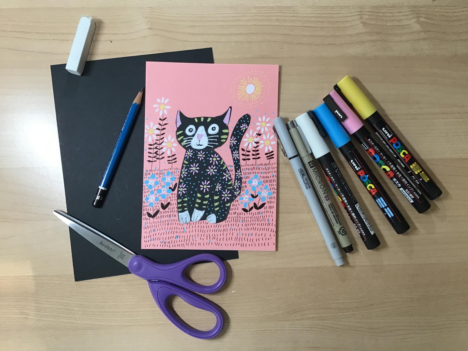 Cat Cards & Posca Pens - image 1 - student project