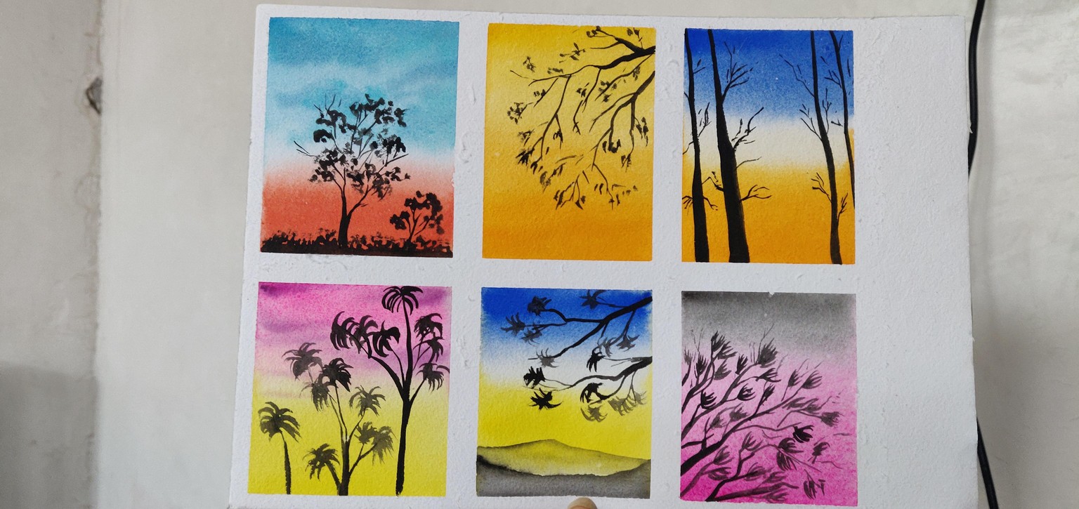 Silhouette of nature in Watercolour - image 3 - student project