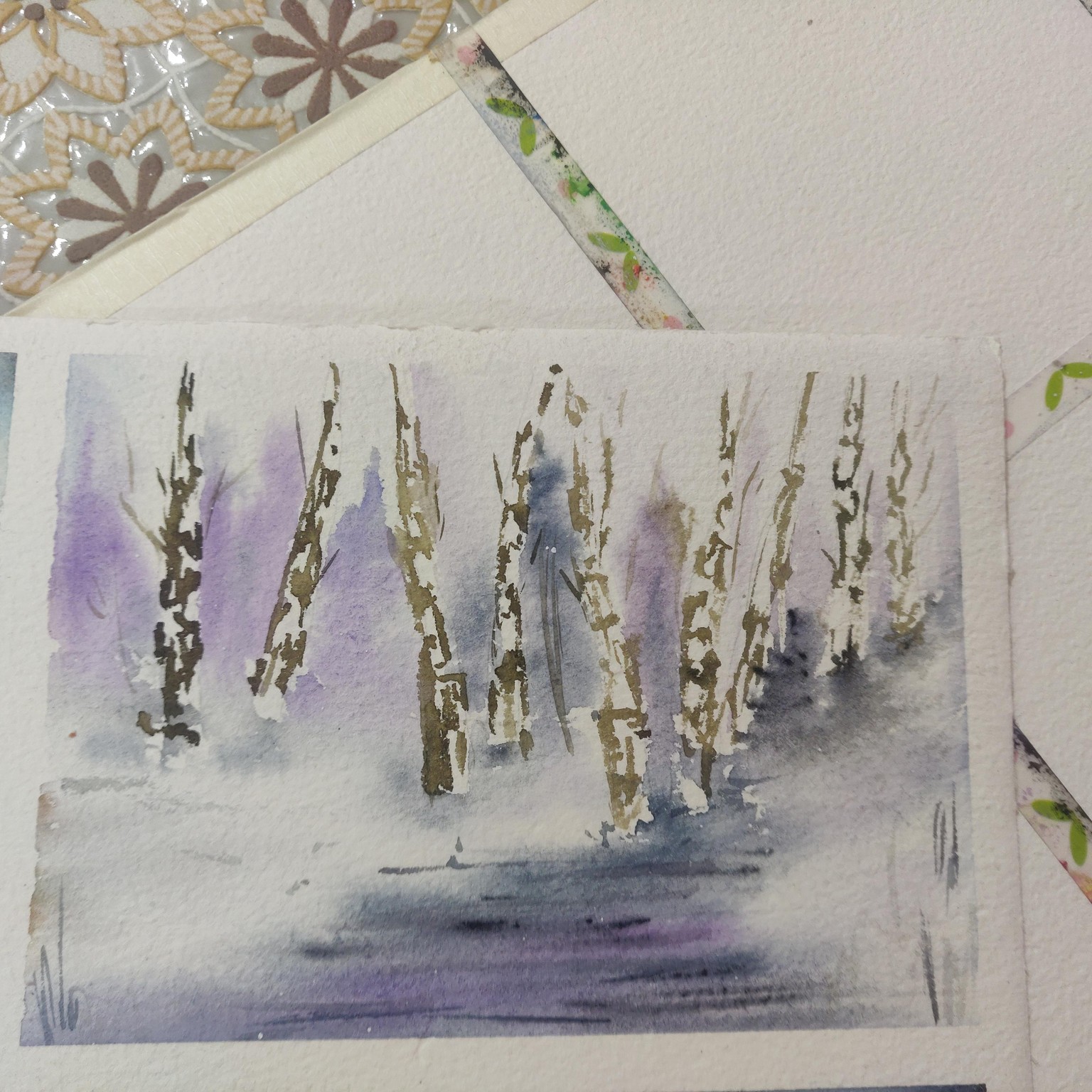 Moody winter watercolor landscape. - image 2 - student project