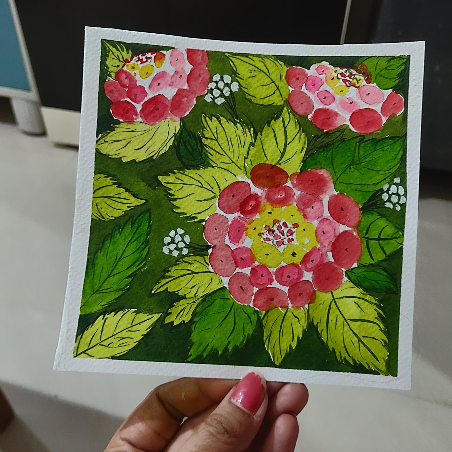 Watercolor lantana camara - image 1 - student project