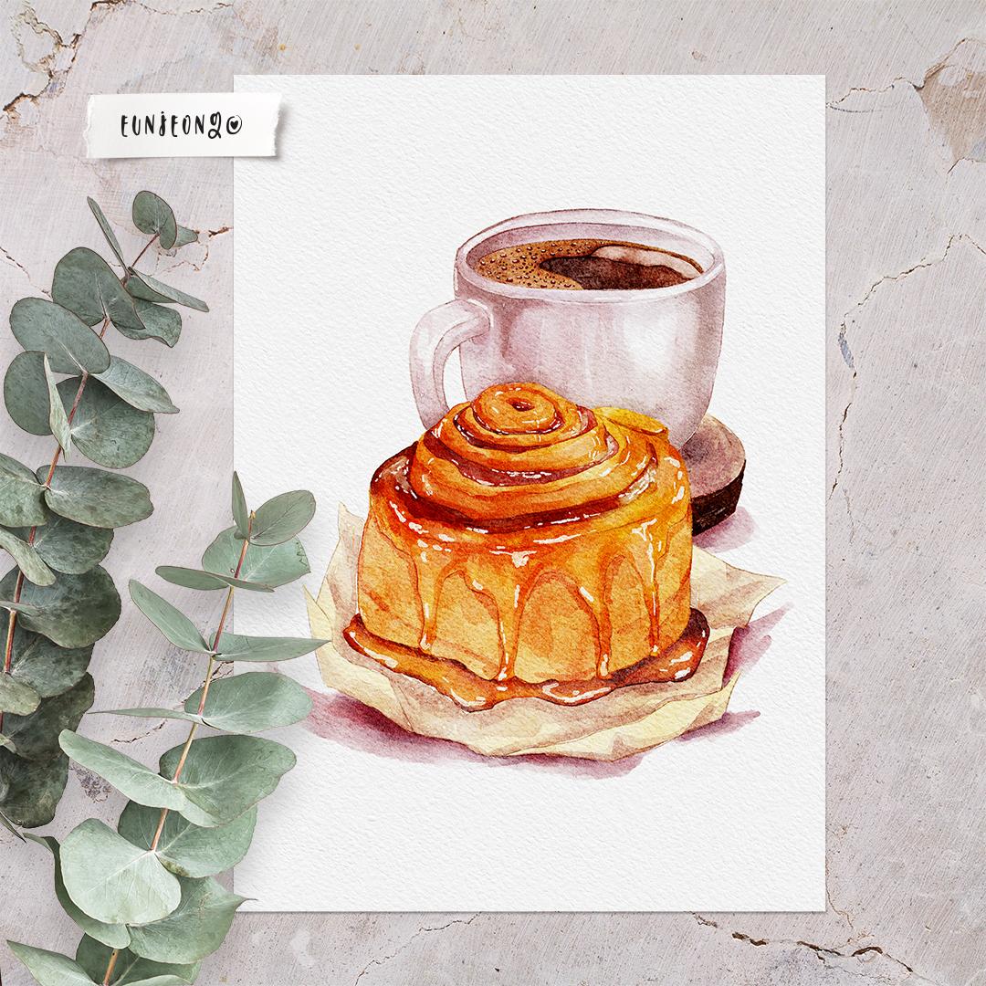 Cozy Cinnamon Roll with Coffee - image 1 - student project
