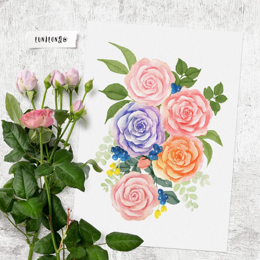 Watercolor Rose - image 1 - student project