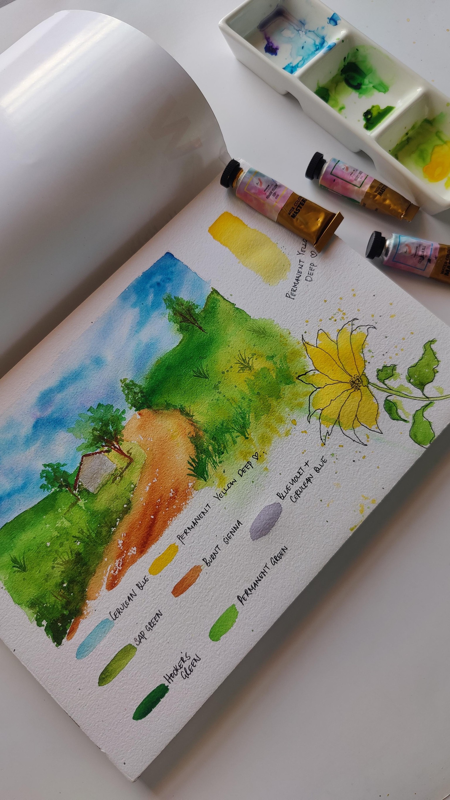 Loose watercolor landscape - image 1 - student project
