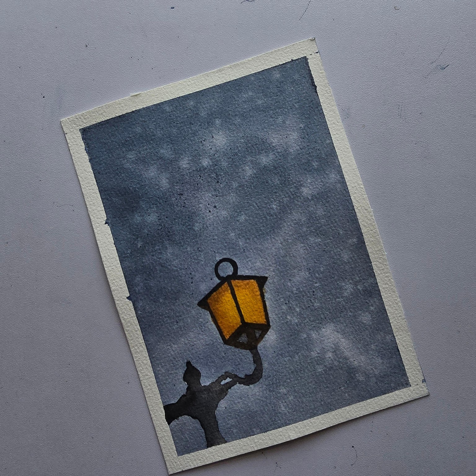 Glowing light in watercolor - image 1 - student project