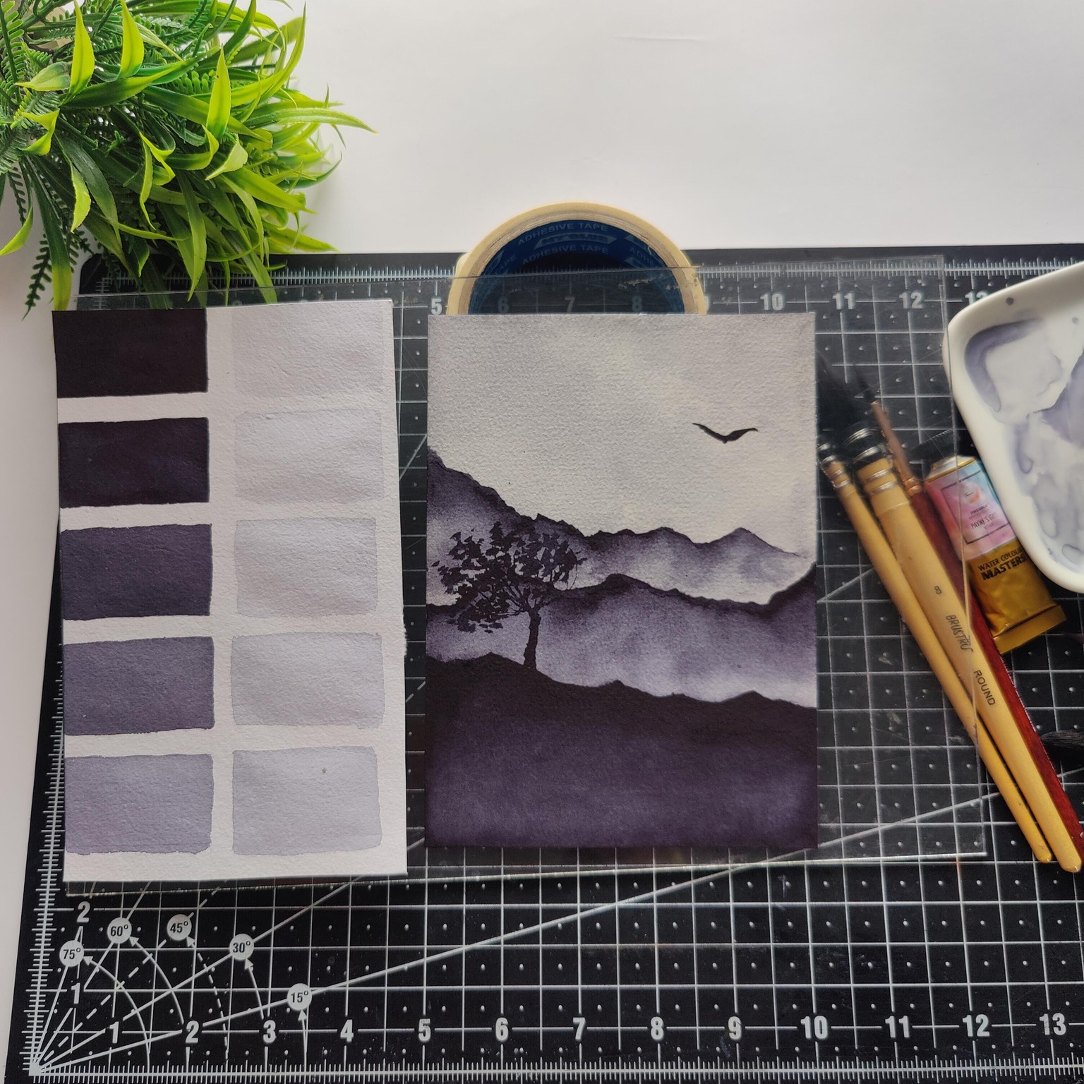 Misty watercolor paintings - image 1 - student project
