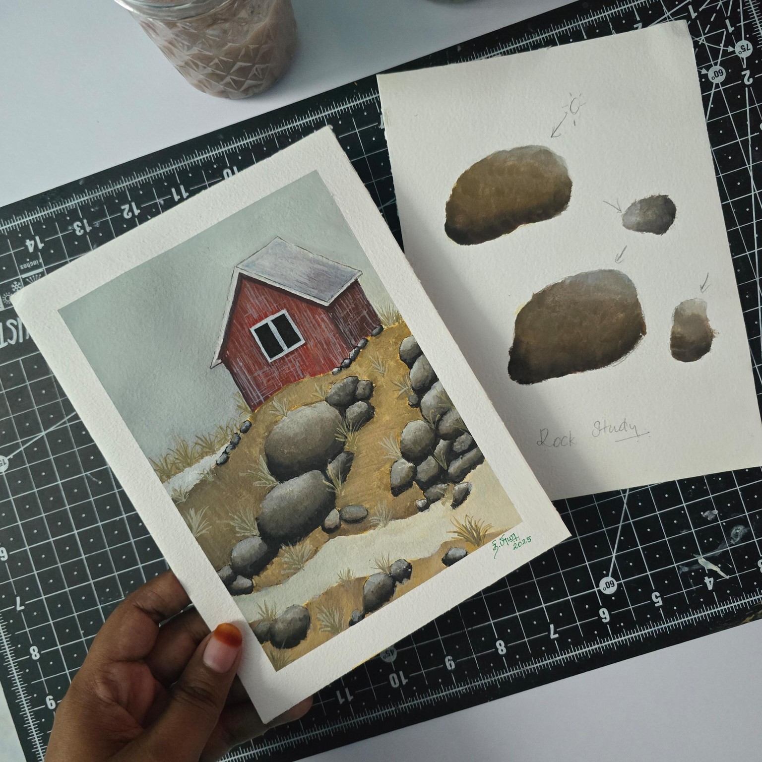Landscape with gouache - image 1 - student project