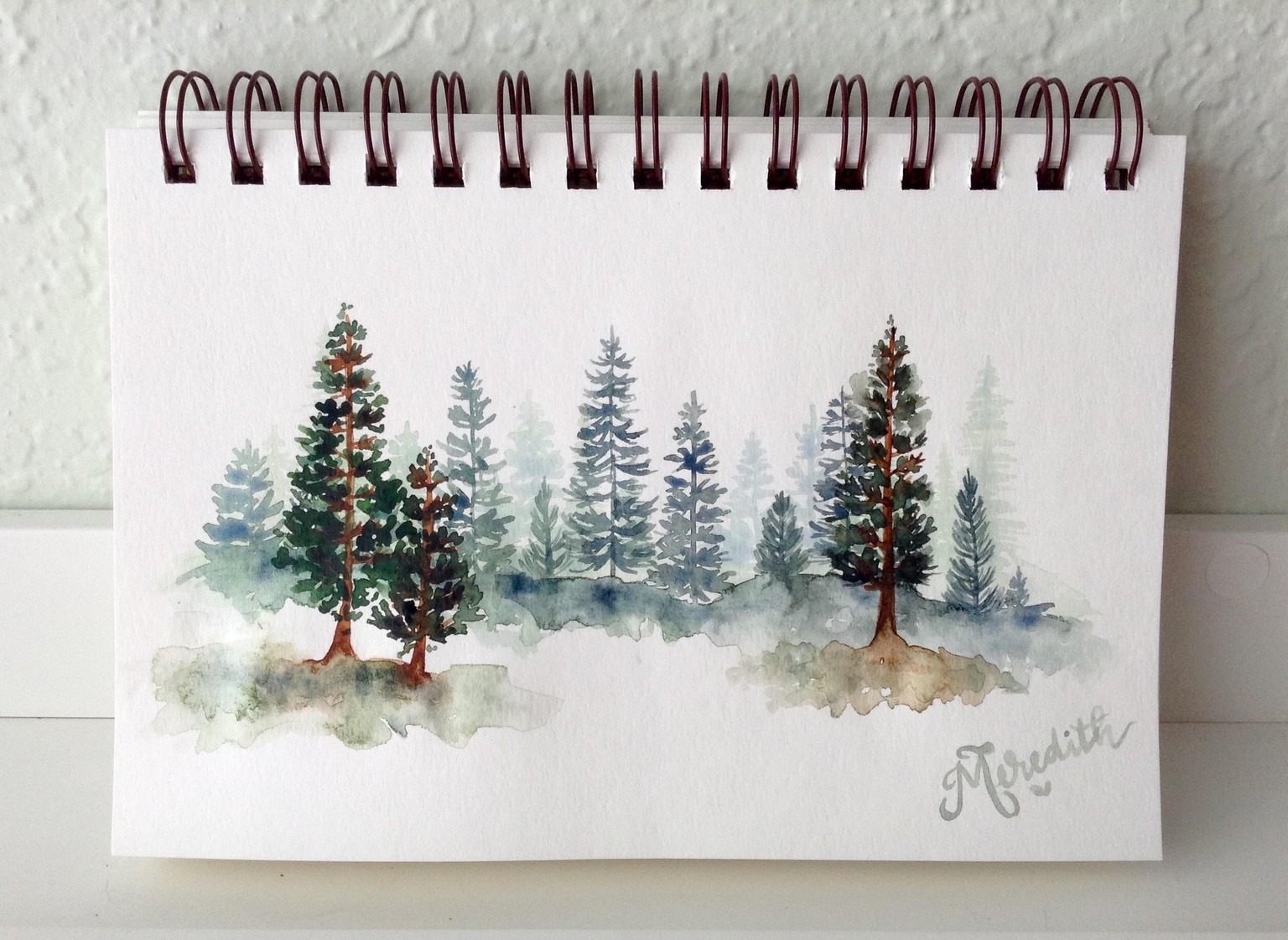 Watercolor Loose Pines - image 1 - student project