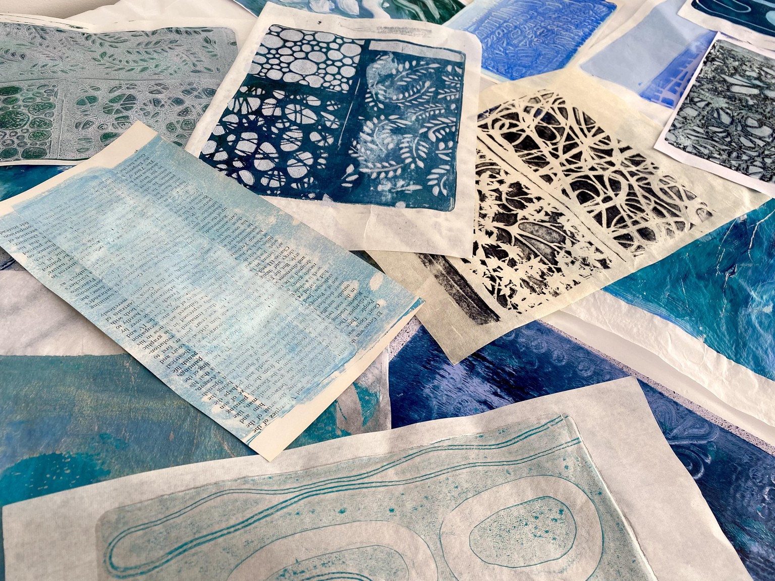 Gelli Print Collage: Abstract Landscape - image 2 - student project