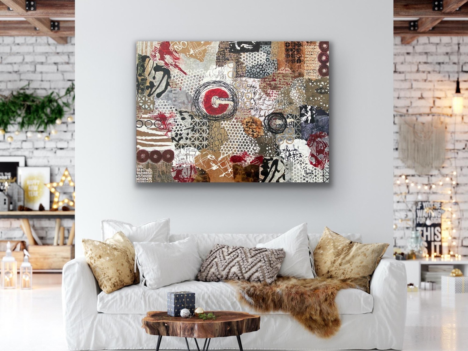 Create Large Scale Gelli Print Collage Painting - image 1 - student project