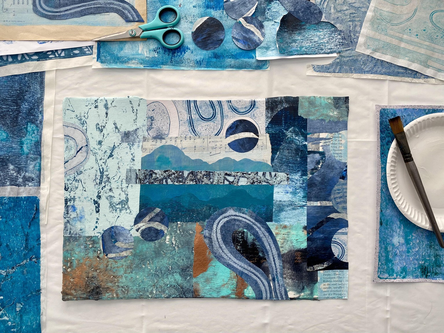 Gelli Print Collage: Abstract Landscape - image 3 - student project