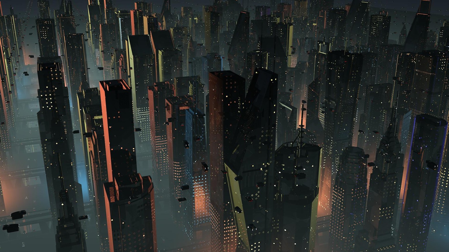 C4D Future City & X-Wing through wormhole - image 2 - student project