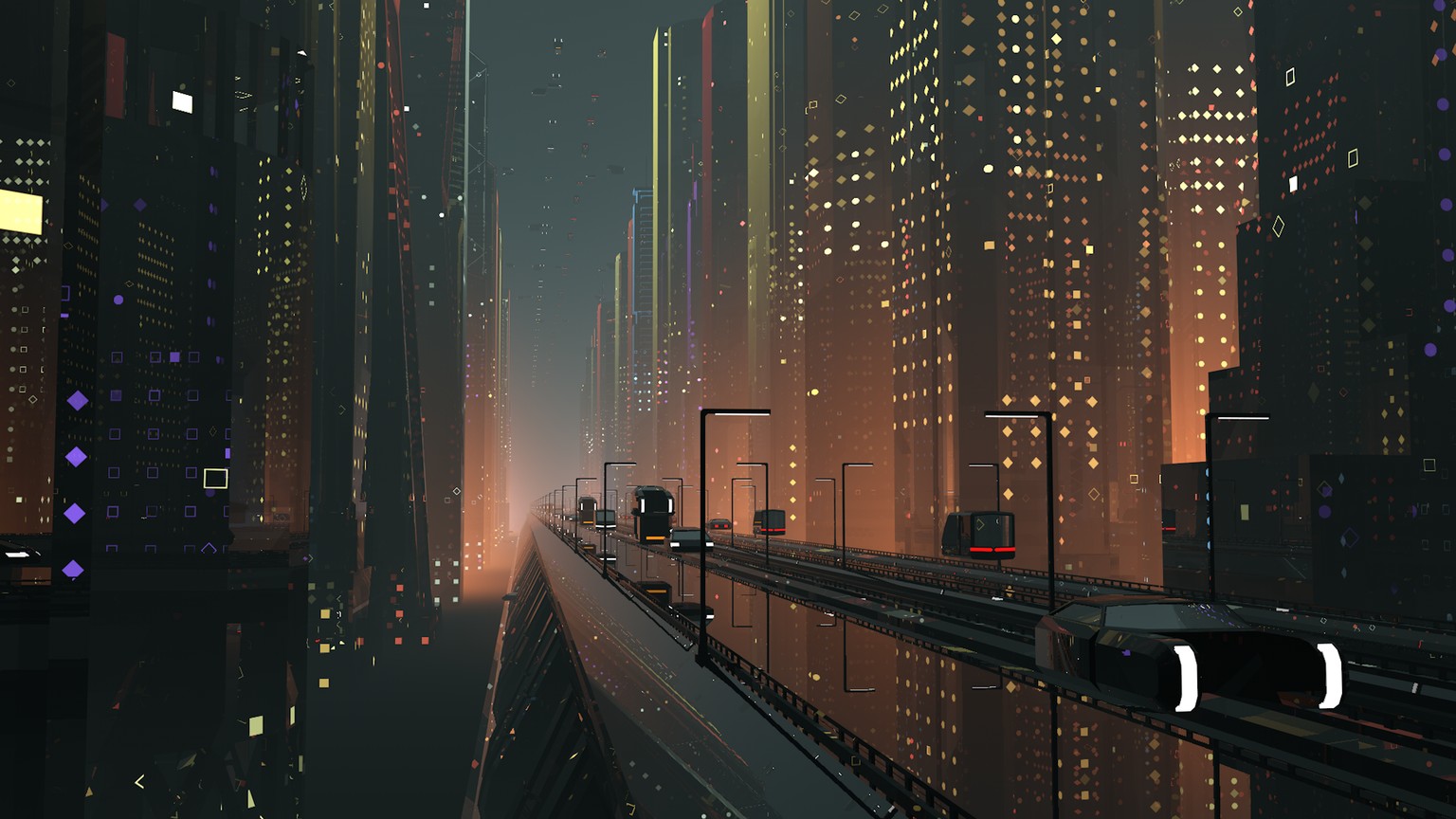 C4D Future City & X-Wing through wormhole - image 1 - student project