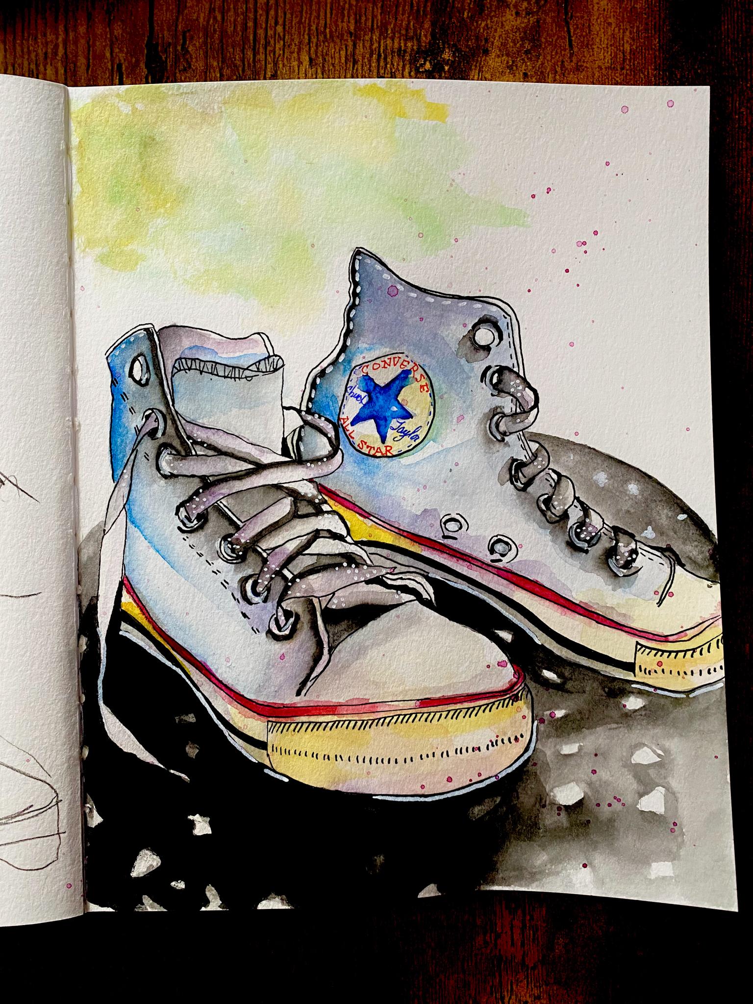 I will illustrate...my teenage daughters sneakers - image 2 - student project