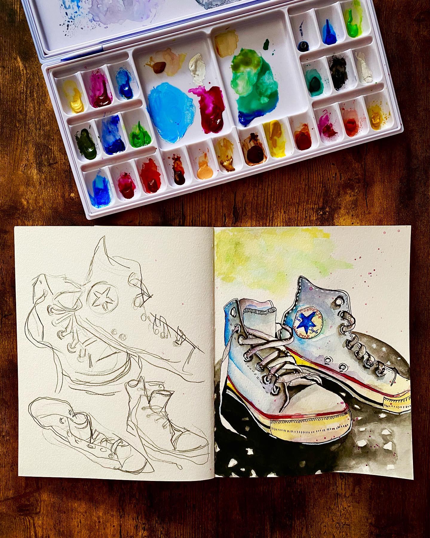 I will illustrate...my teenage daughters sneakers - image 1 - student project