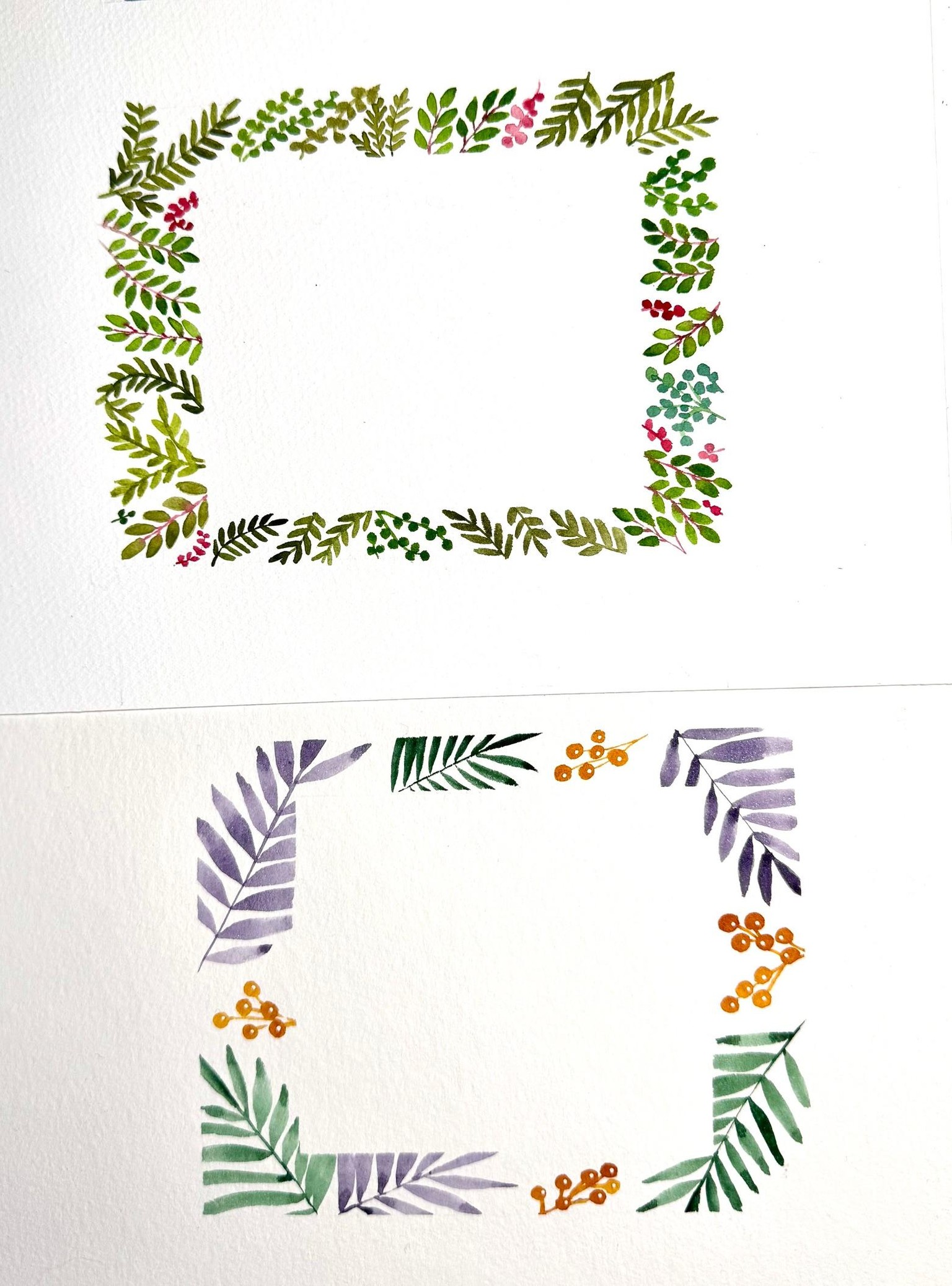 Two watercolor botanical frames :) - image 1 - student project