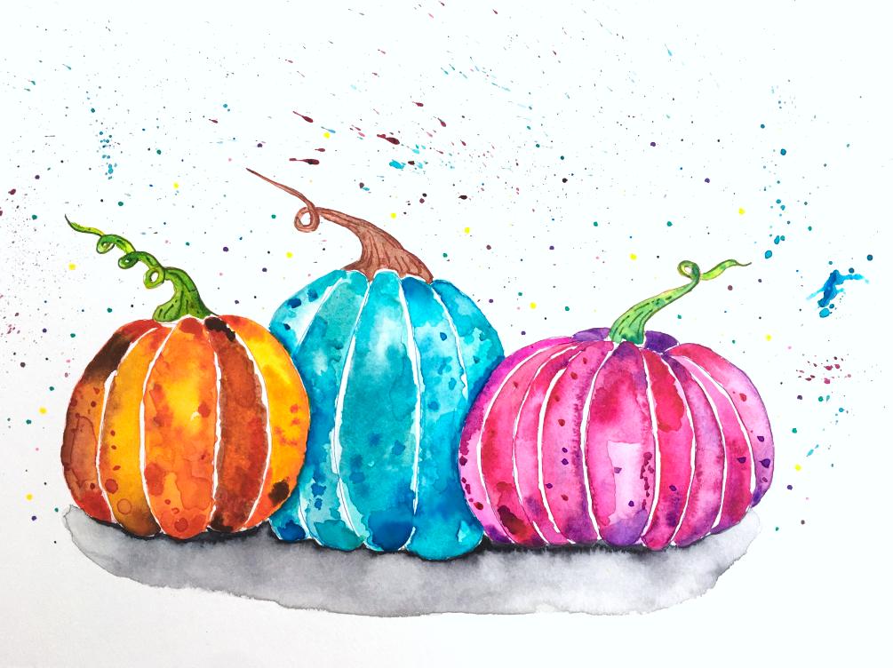 Watercolour Pumpkins - image 1 - student project